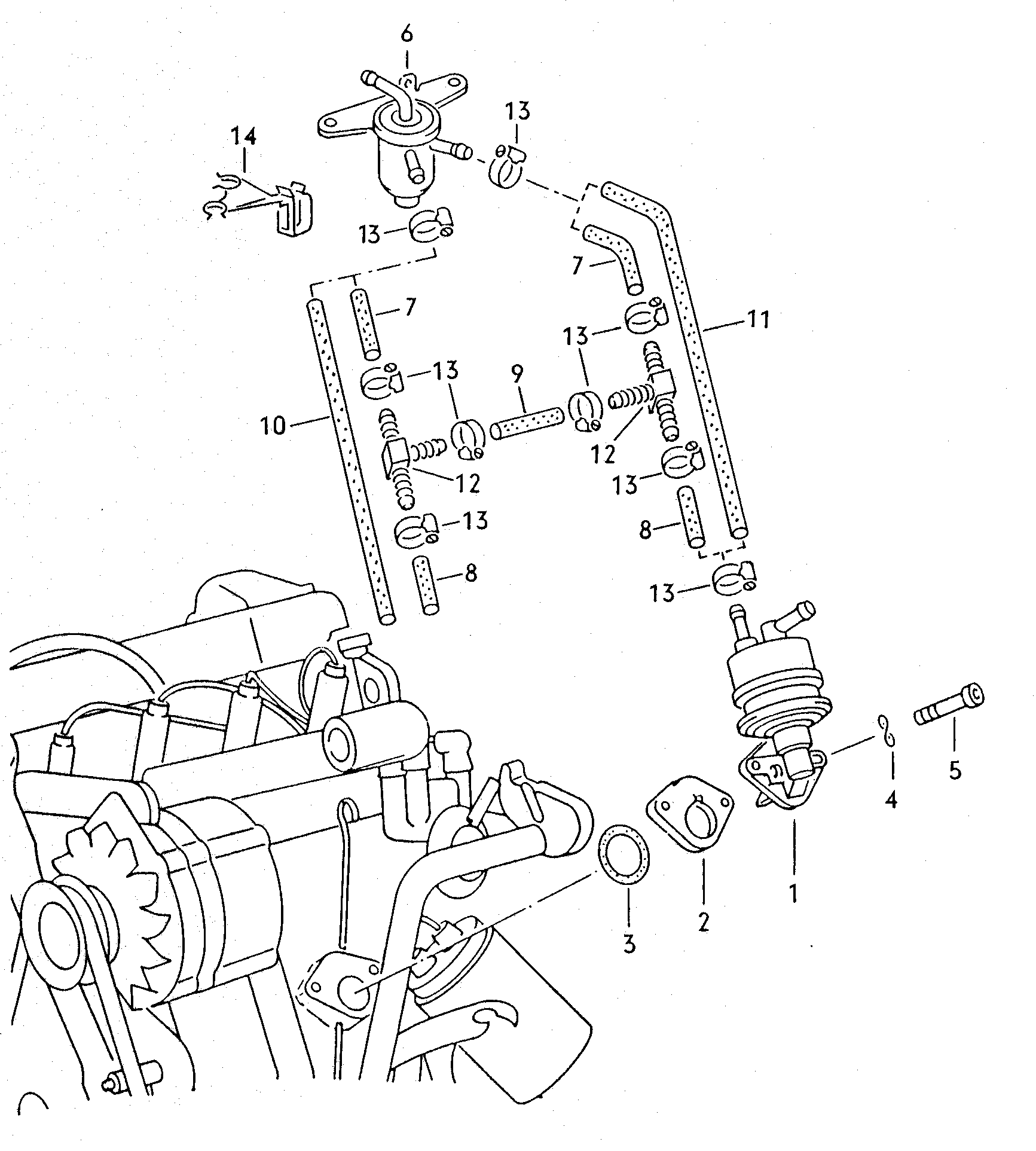 Yakıt pompası; Yakıt deposu - Audi 80/90/Avant(A80)  