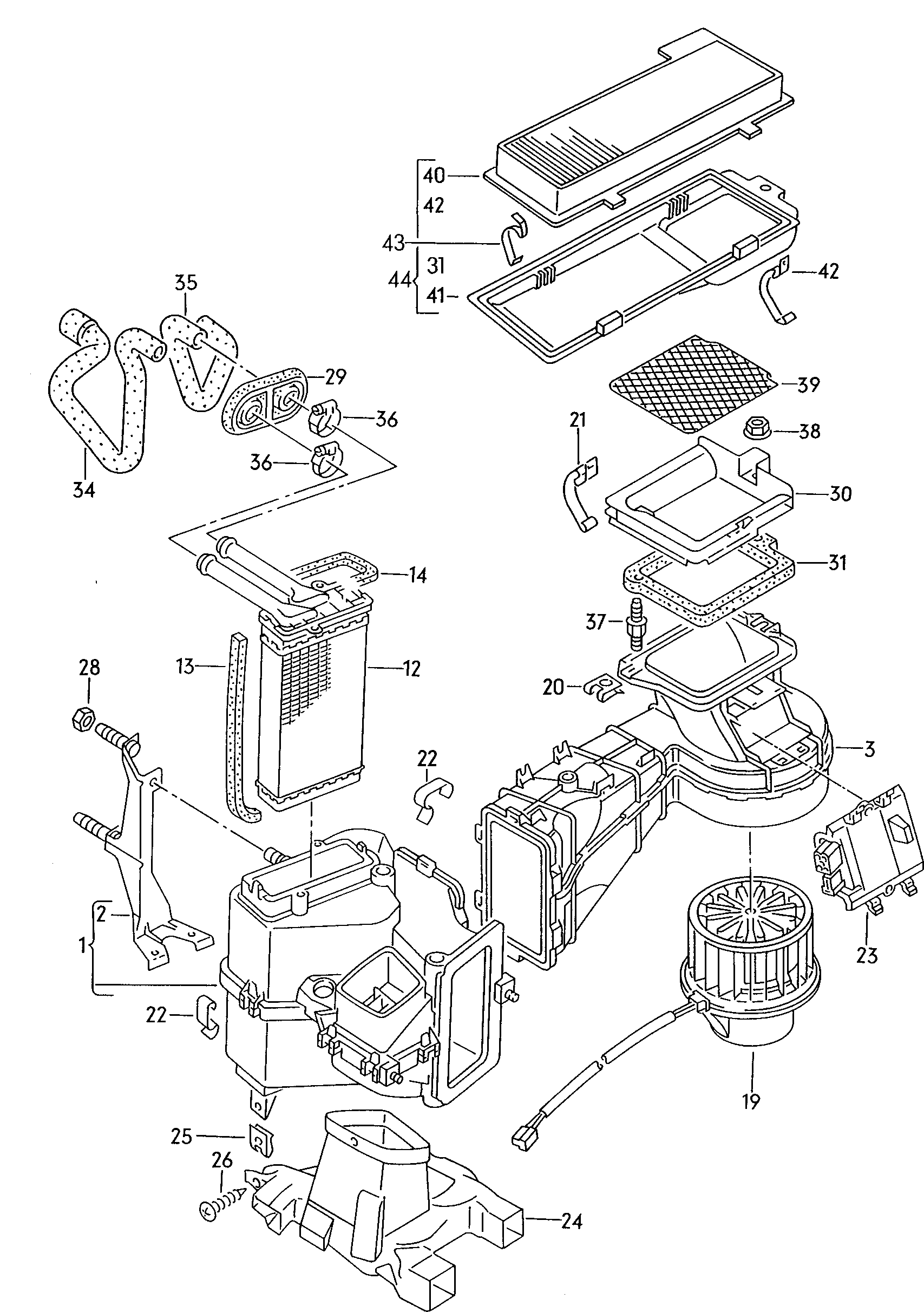 ventilador; intercambiador de calor - Audi 80/90/Avant(A80)  
