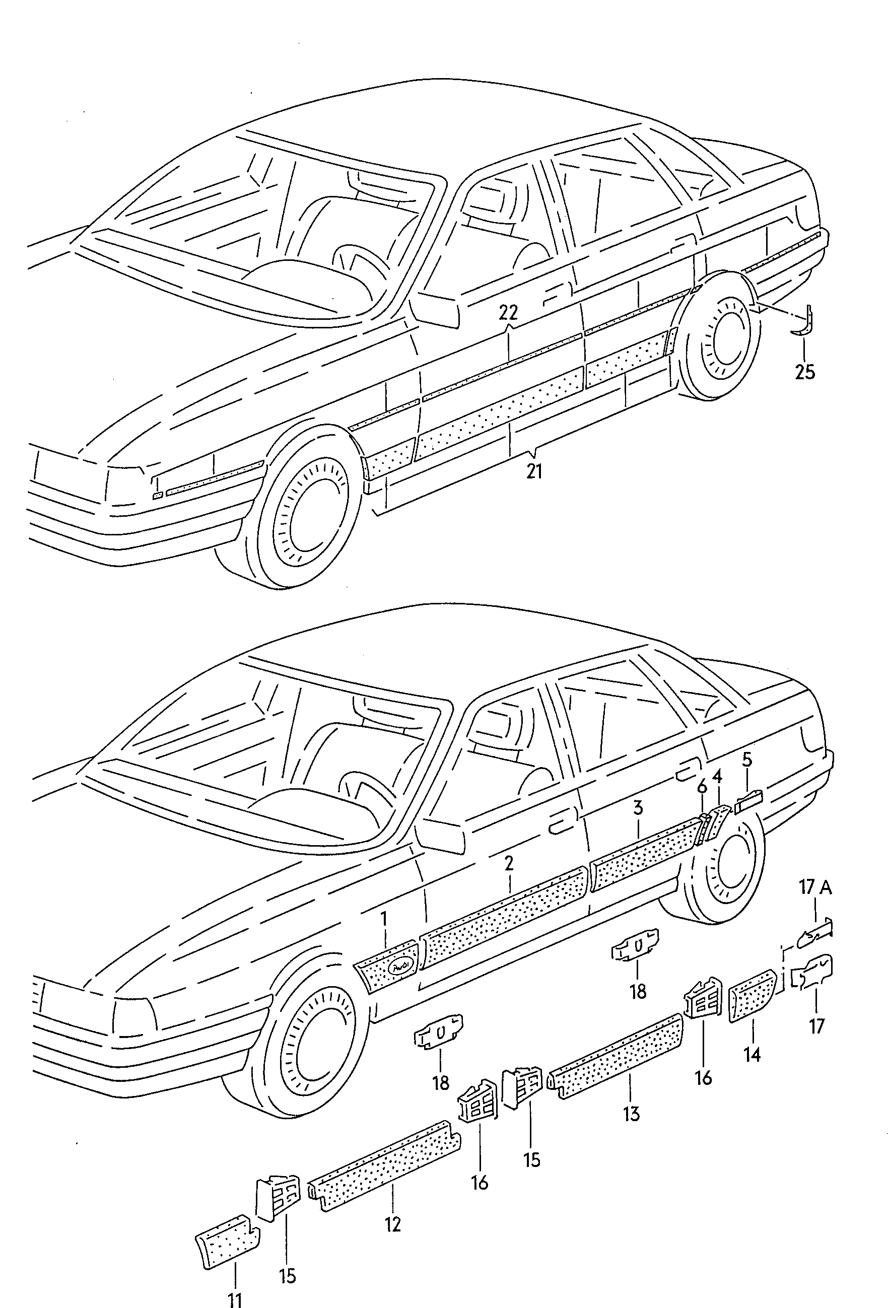 Zierstreifen - Audi 80/90/Avant(A80)  