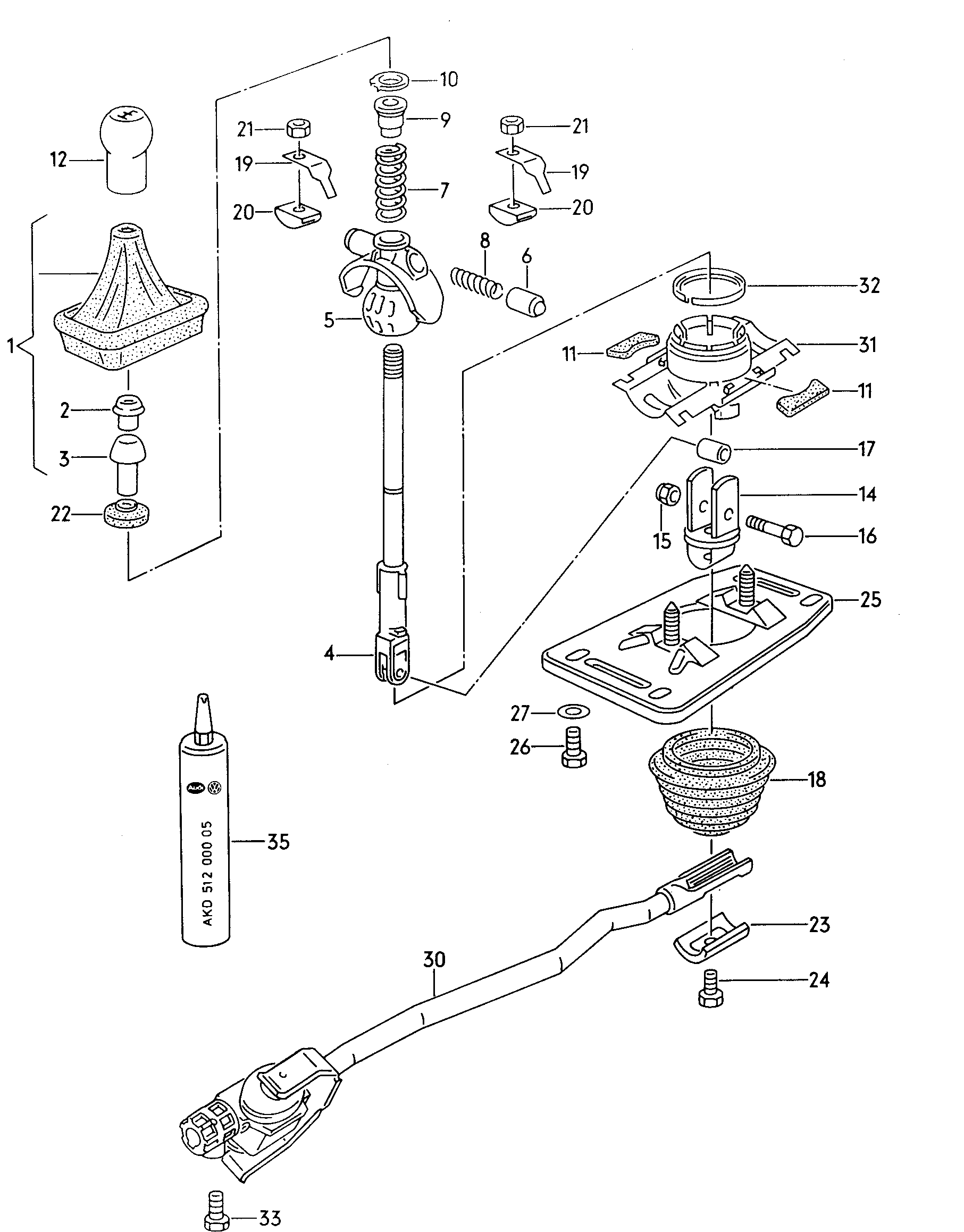meccanismo comando - Audi 80/90/Avant quattro(A80Q)  