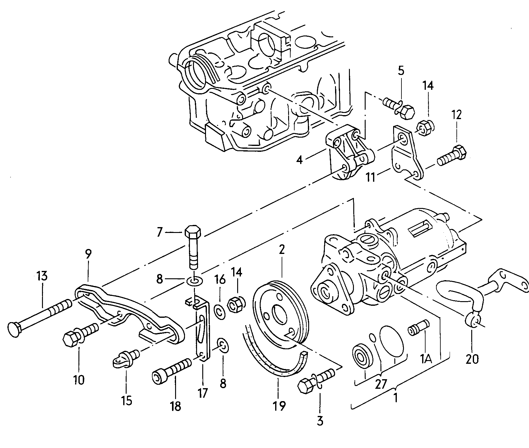 bomba hidraulica central - Audi 200 quattro(A20Q)  