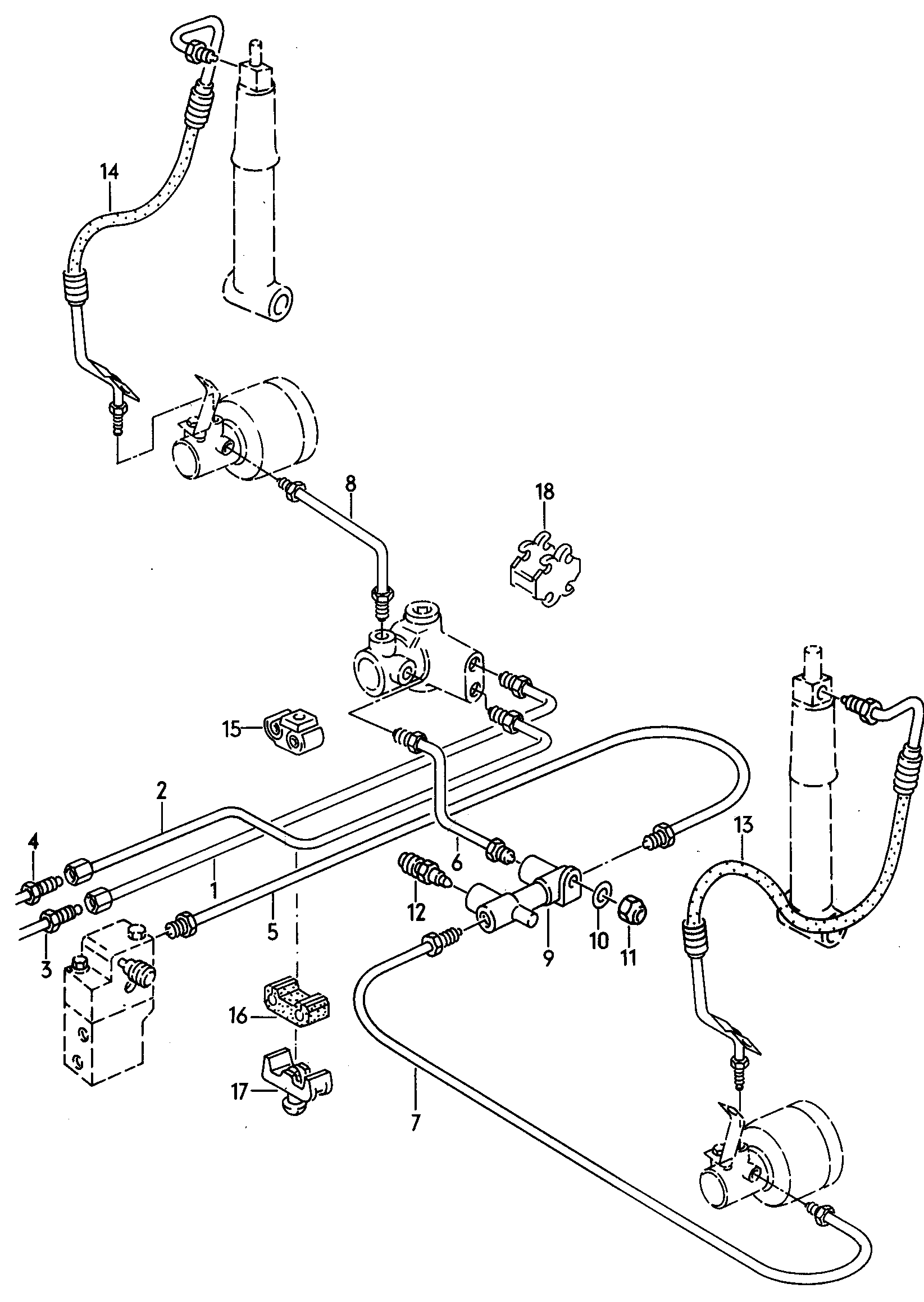 piezas conexion p. instal.
reguladora nivel - Audi V8(V8)  