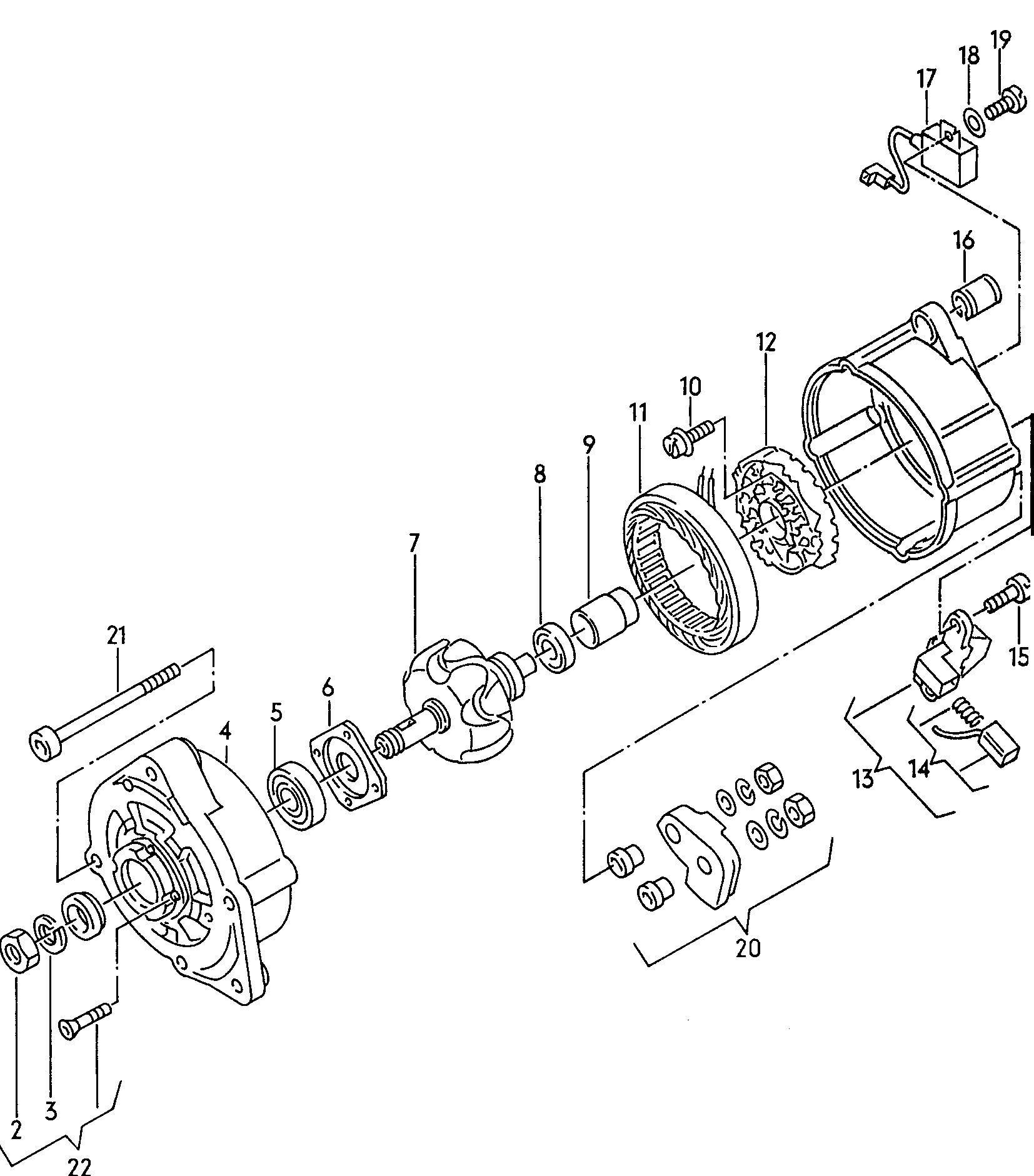 draaistroomdynamo en
onderdelen - Audi V8(V8)  