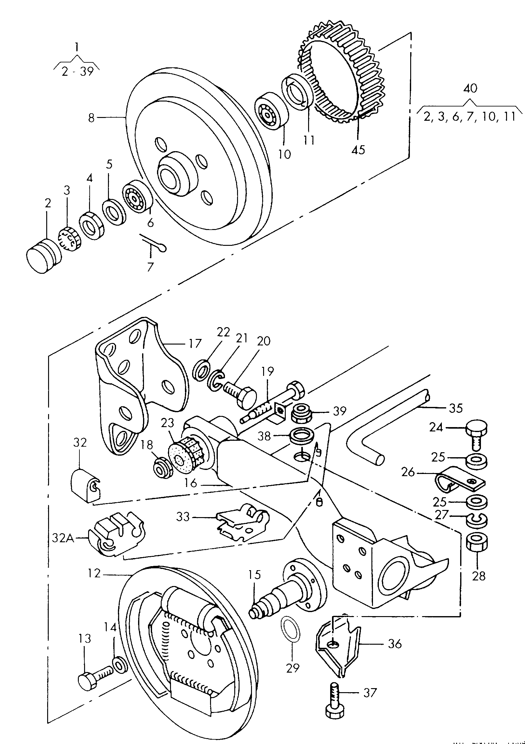rear axle beam with attachment
parts - Felicia(FEL)  