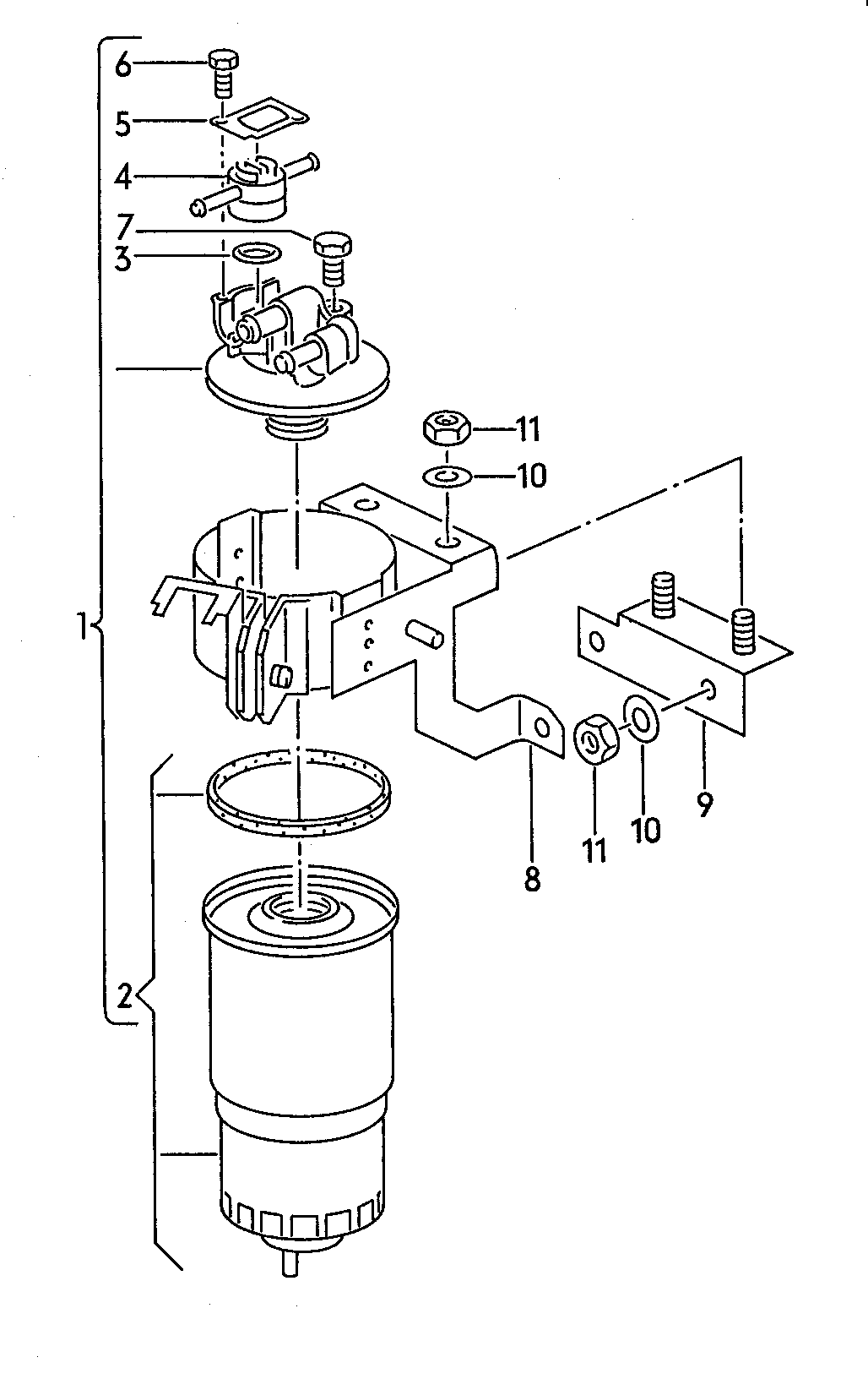 filtro de combustible - Audi 80/90/Avant(A80)  