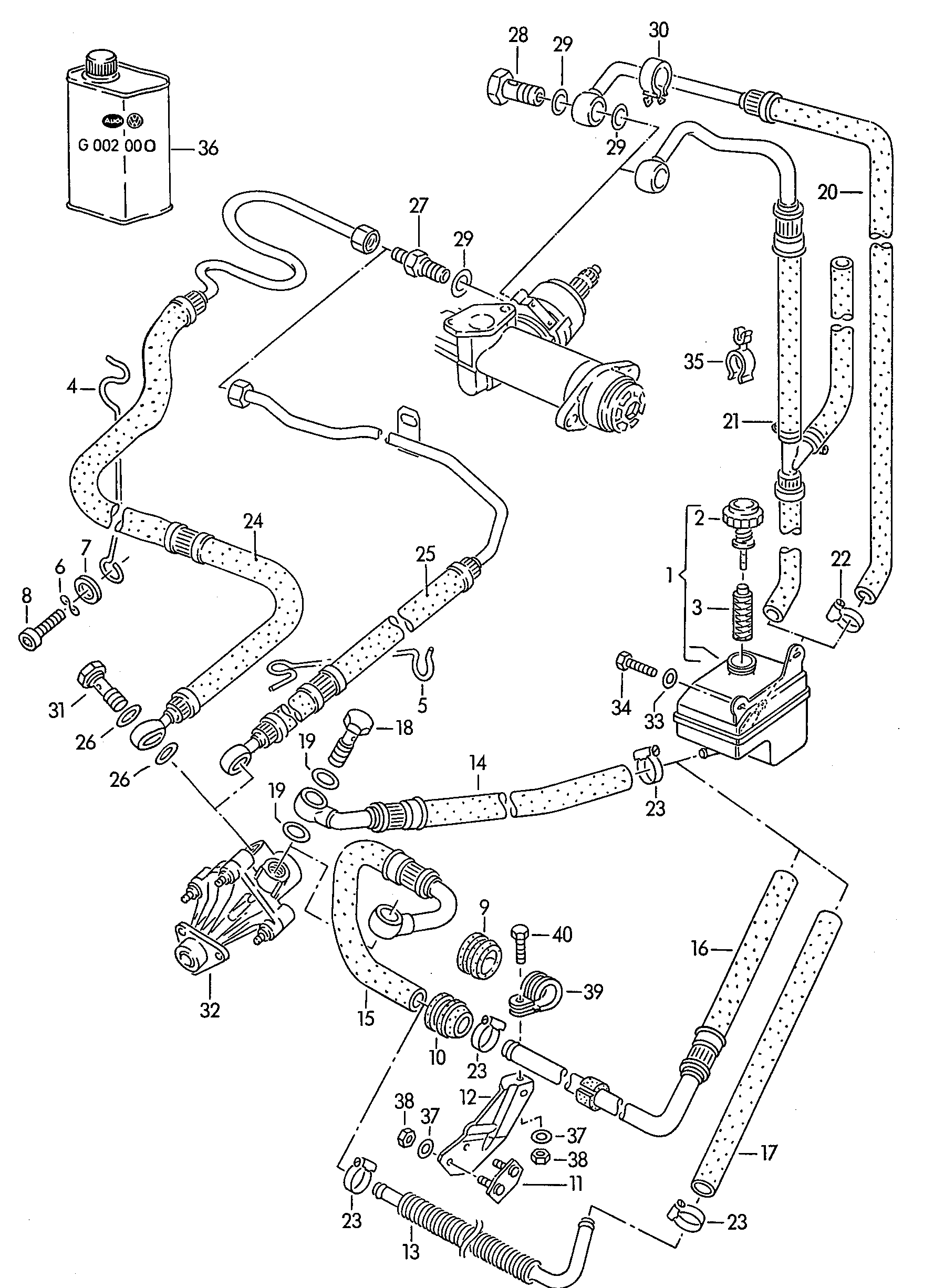 oil container and connection
parts, hoses - Audi 80/90/Avant(A80)  