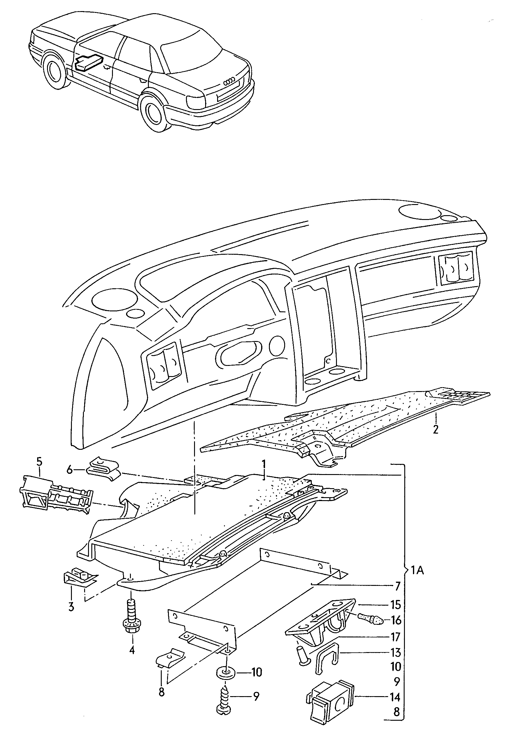 Ablagefach - Audi Cabriolet(ACA)  