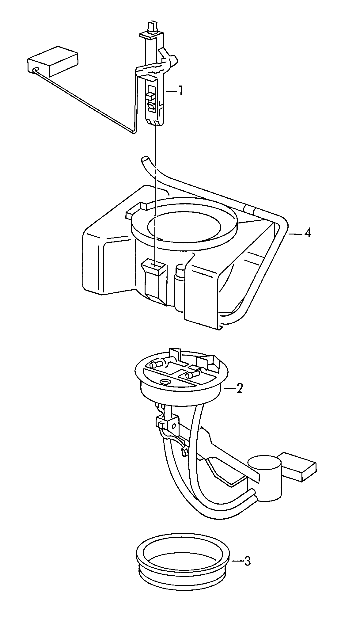 传感器，用于燃油存量
表 - Audi A4/Avant(A4)  