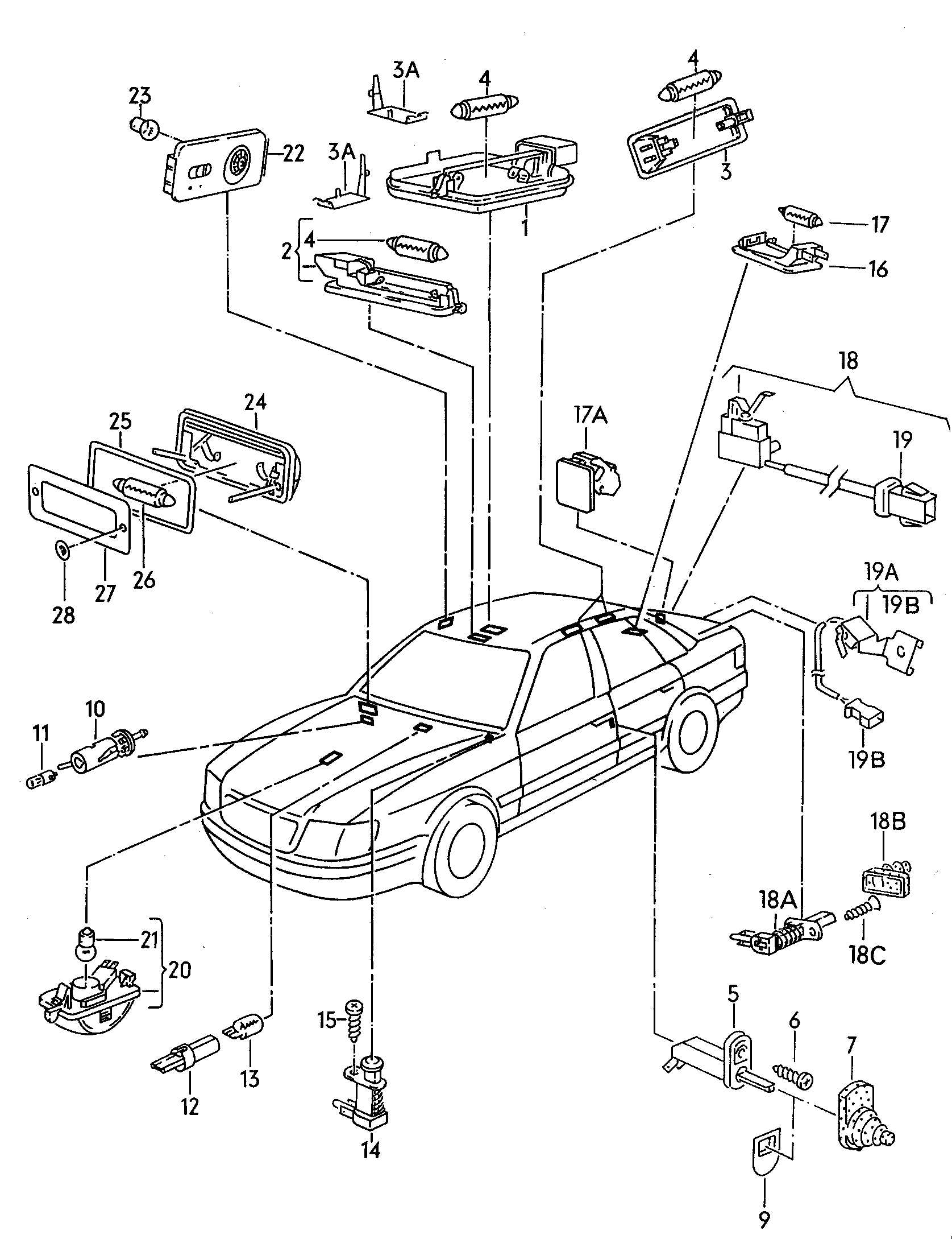 Innenleuchte - Audi 80/90/Avant(A80)  