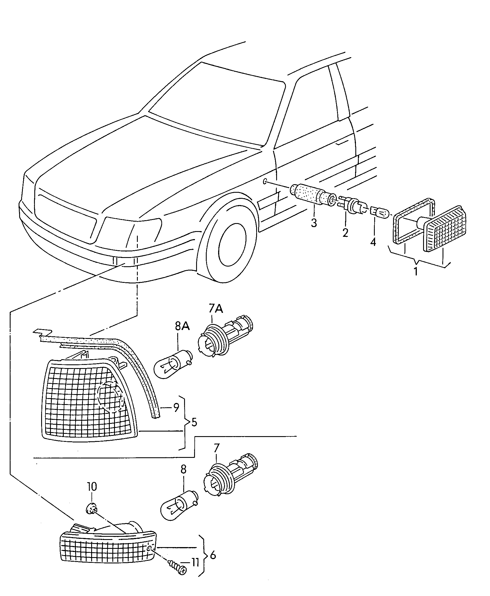 转向信号灯 - Audi Cabriolet(ACA)  