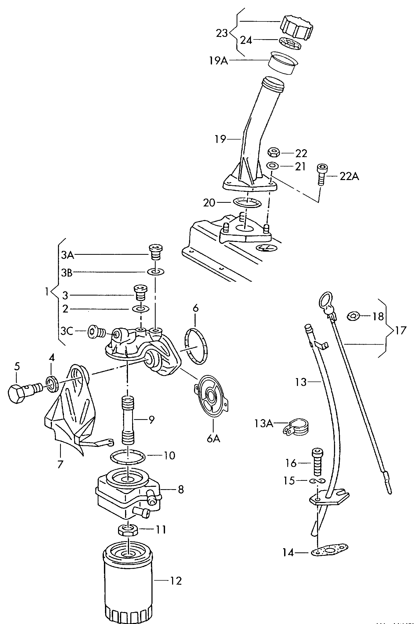 机油滤清器支架; 机油滤清器 - Transporter(TR)  