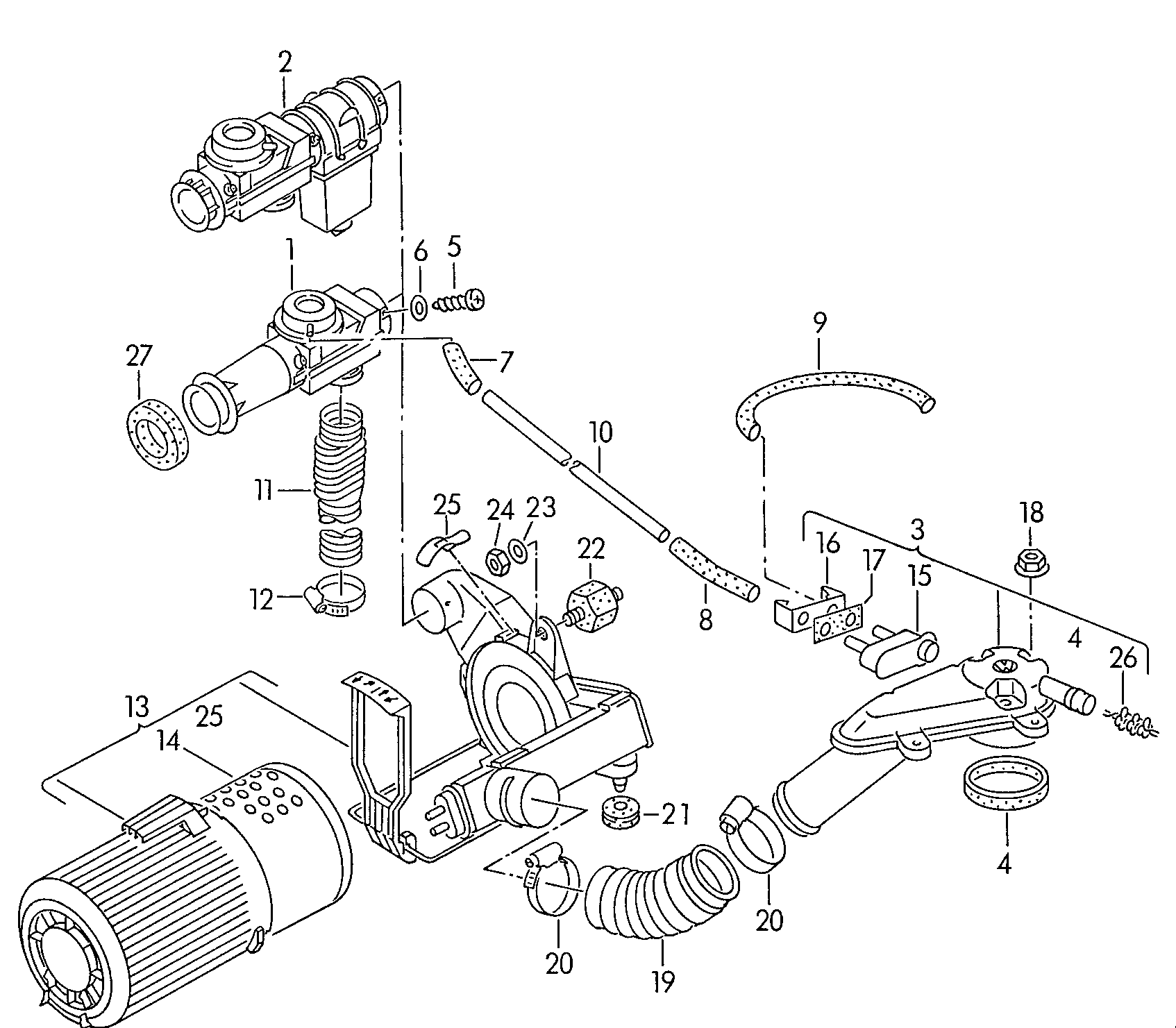 Luftfilter mit Anschluss-
teilen - Transporter(TR)  