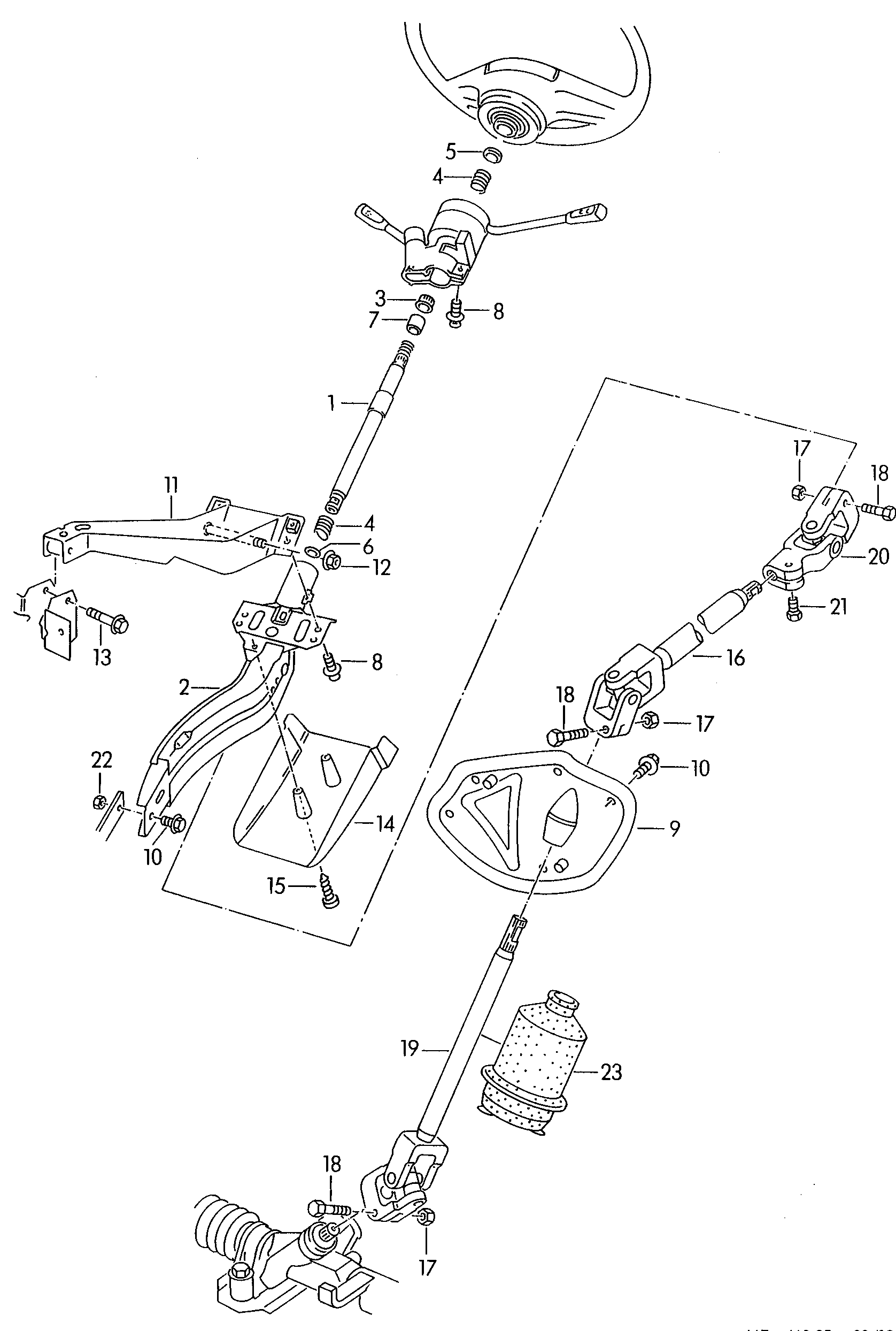 steering tube; steering column tube - Transporter(TR)  