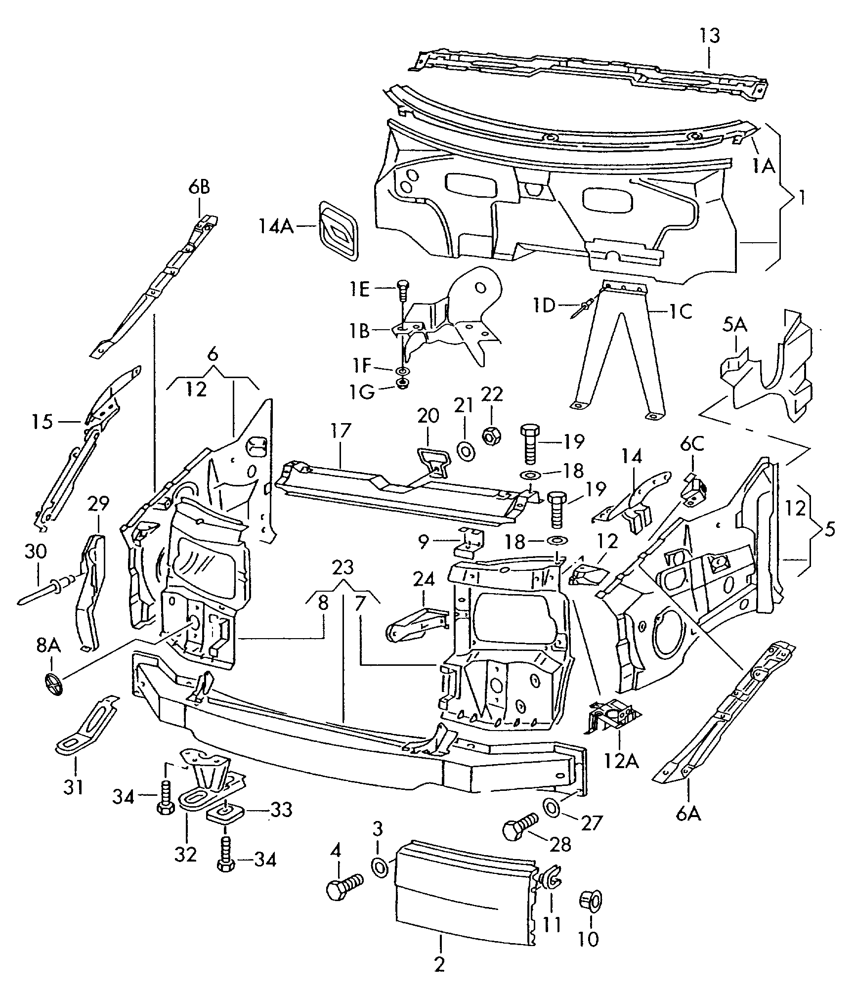 bodywork front part; cross panel - Transporter(TR)  
