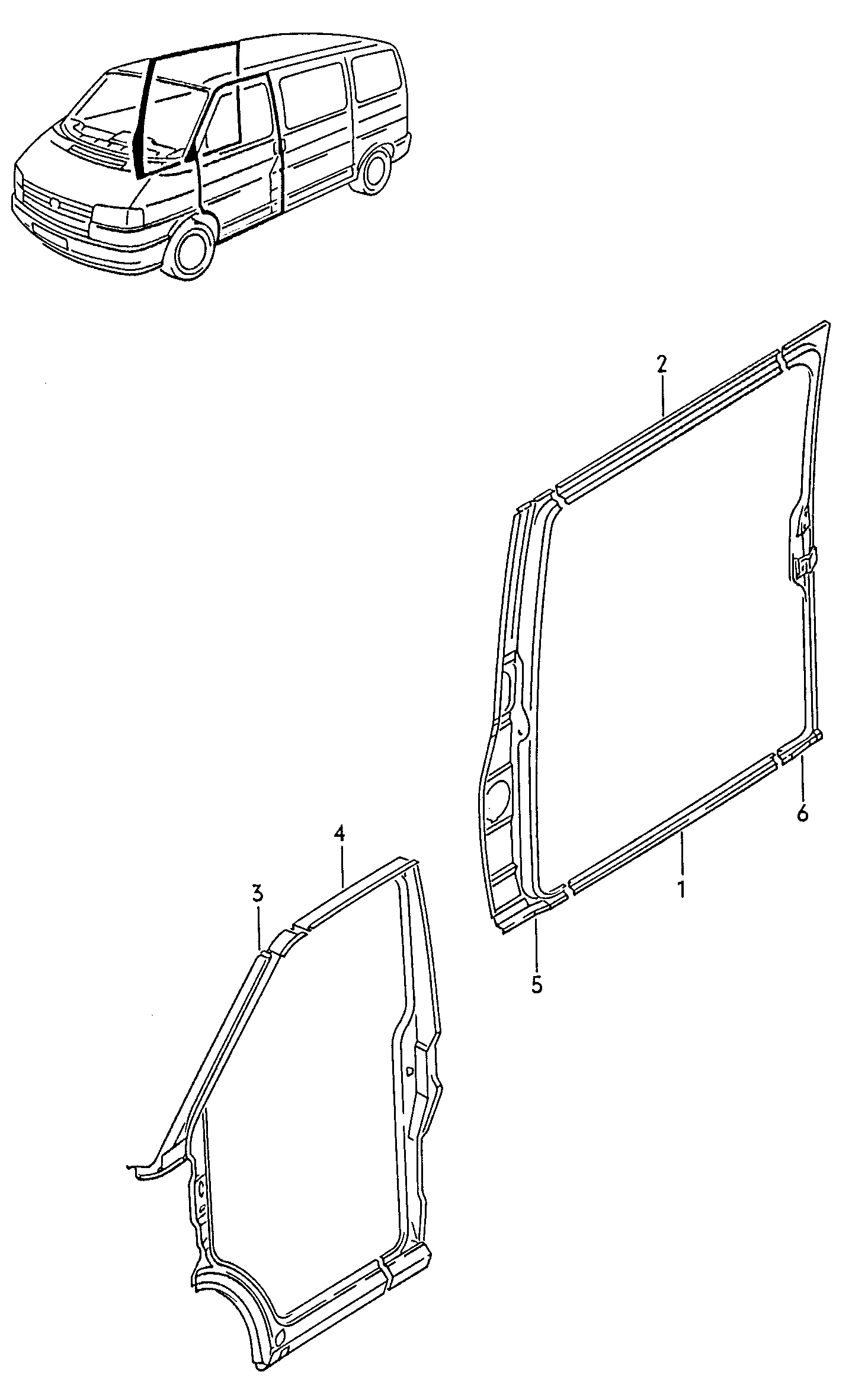 rear panel; partitions; see illustration: - Transporter(TR)  
