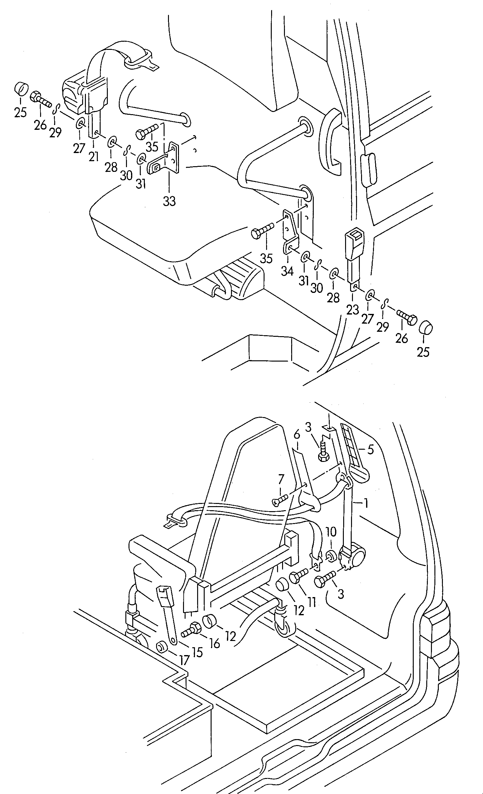 seat belts; for folding seat - Transporter(TR)  