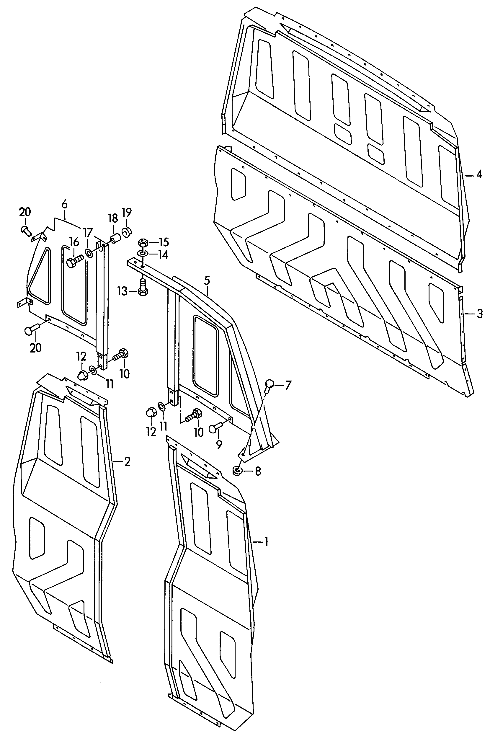 rear panel; partitions - Transporter(TR)  
