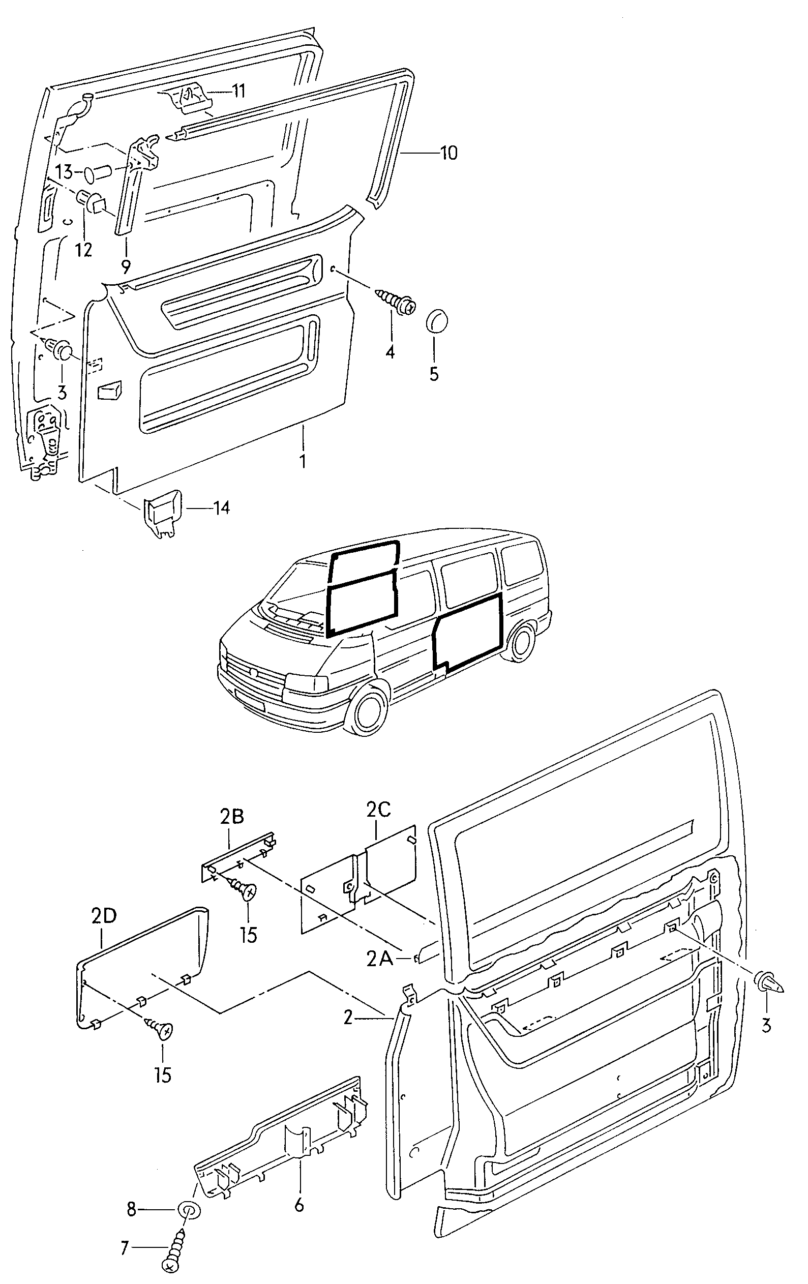 side panel trim; sliding door trim - Transporter(TR)  