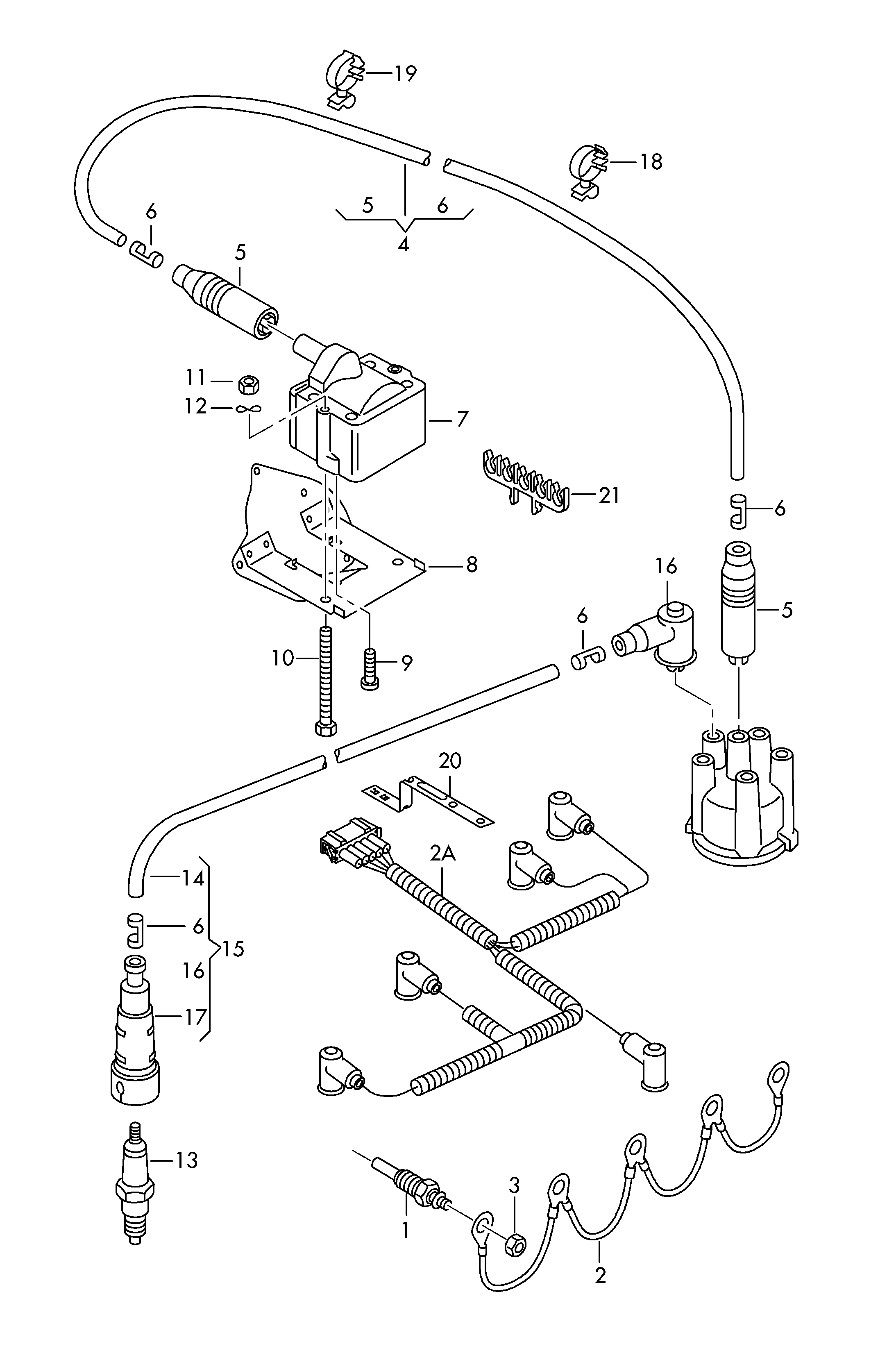 Zuendtransformator; Zuendleitung; Zuendkerze; Glue... - Transporter(TR)  