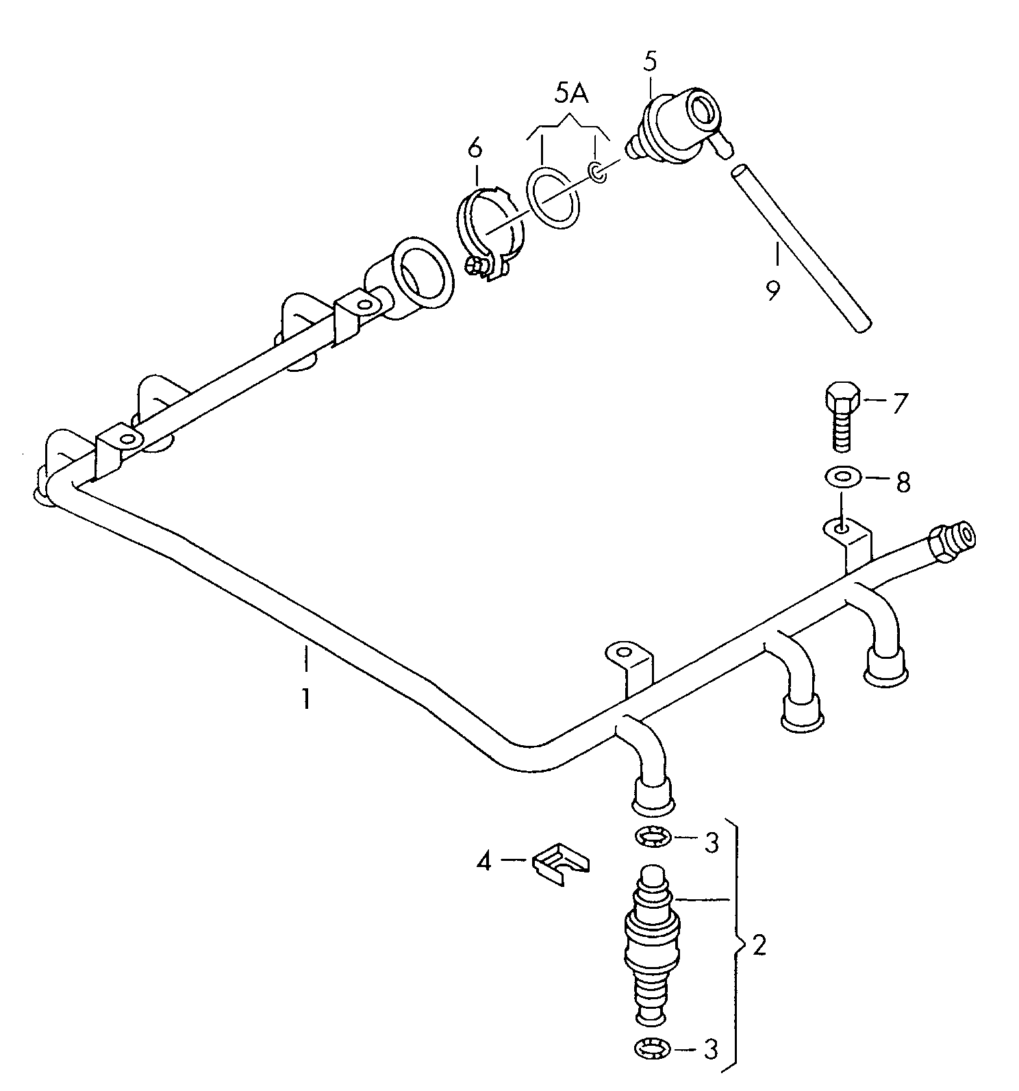 Einspritzventil; Druckregler; Kraftstoffleitung - Audi A4/Avant(A4)  