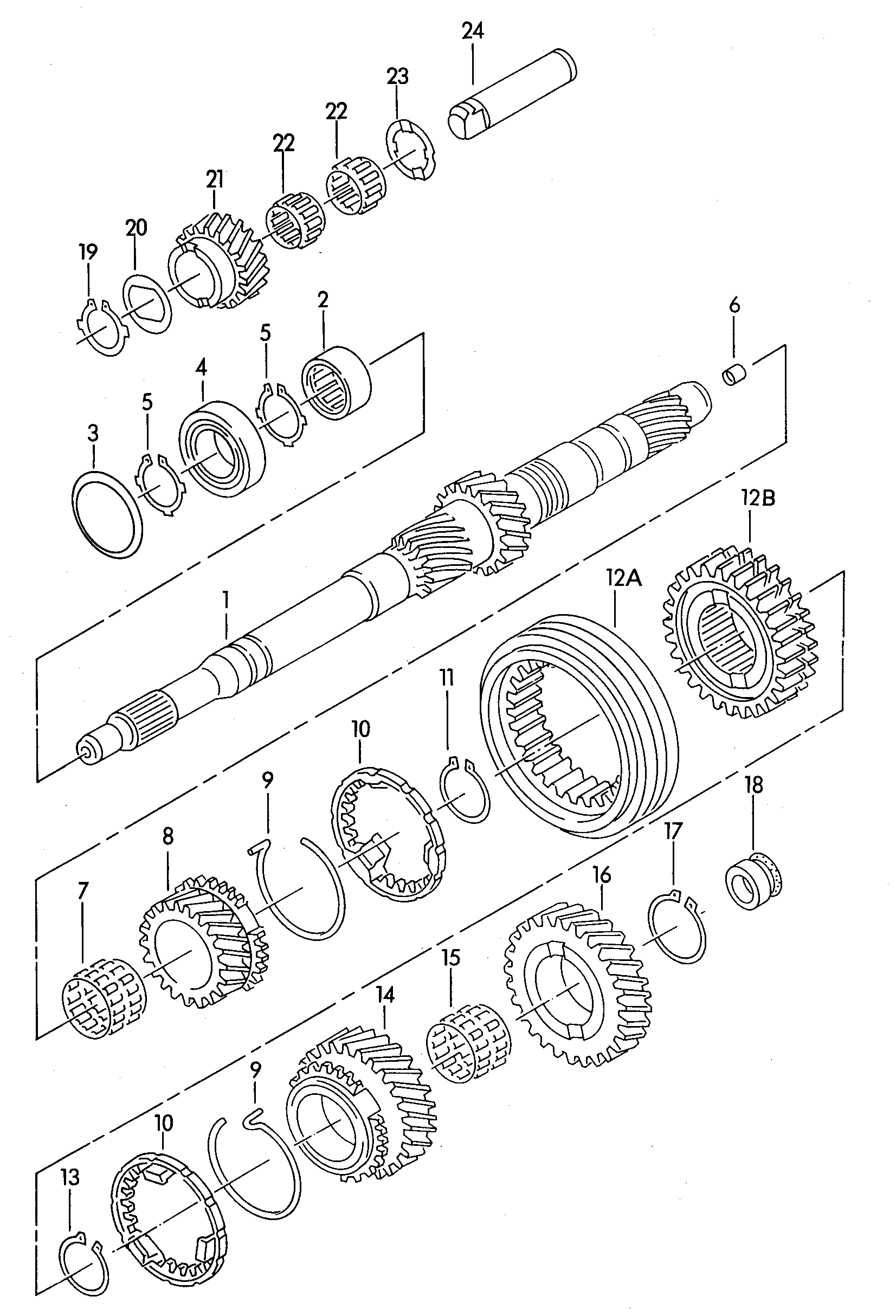 arbol primario; pinones y arboles; p. cambio manua... - Audi A4/Avant(A4)  