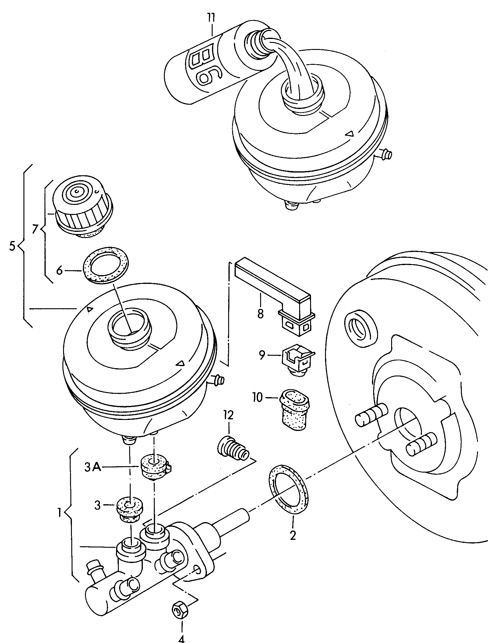 串联式制动主缸; 补偿罐 - Audi 80 Avant RS2 quattro(RS2)  