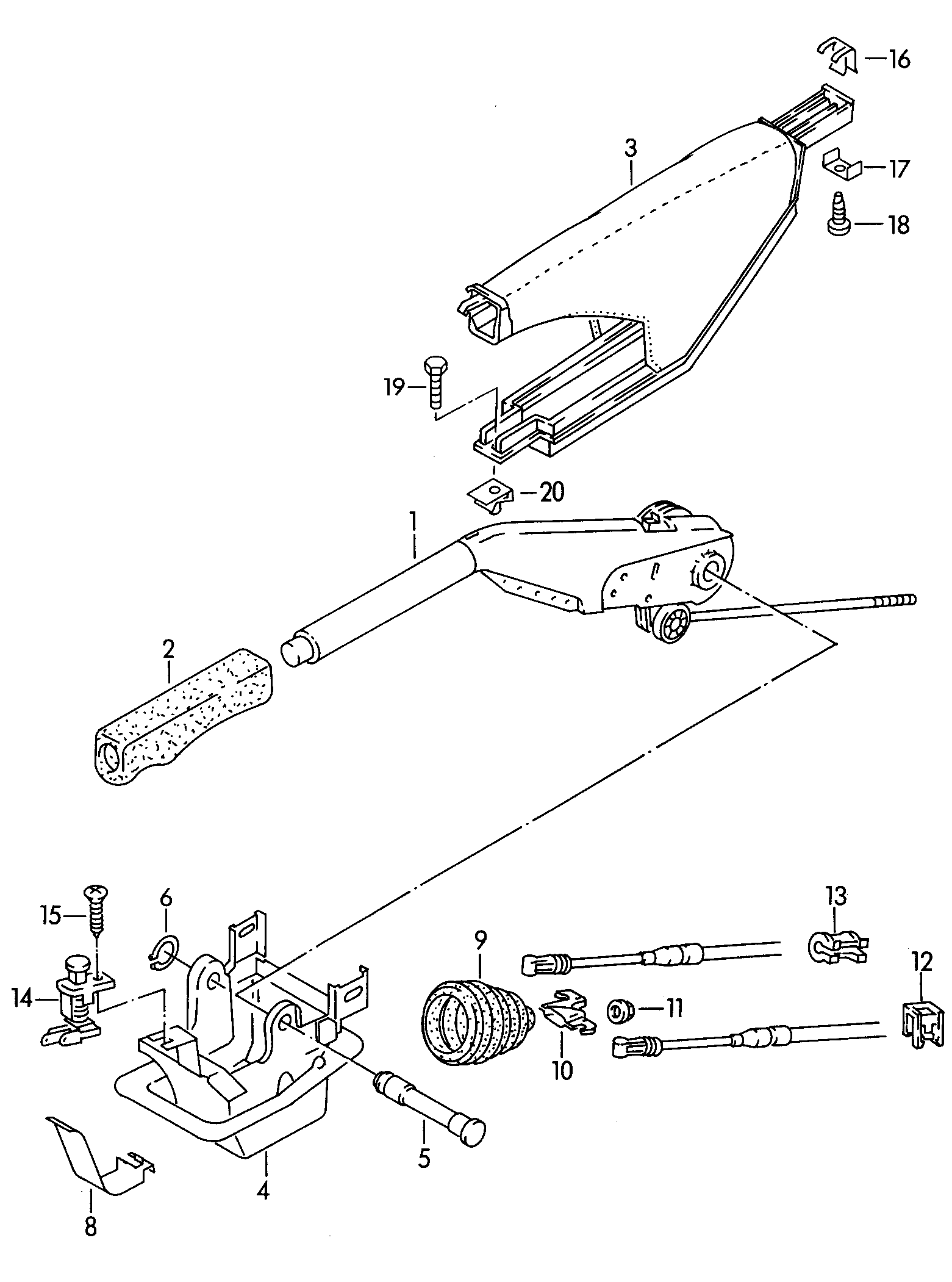 levier de frein a main - Audi 100/Avant(A100)  