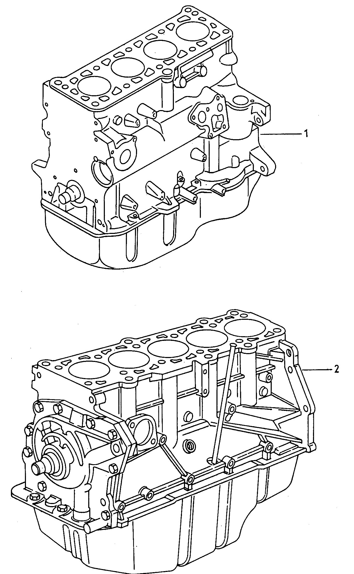 Teilmotor mit Kurbelwelle,
Kolben, Oelpumpe und O... - Audi 80/90/Avant(A80)  