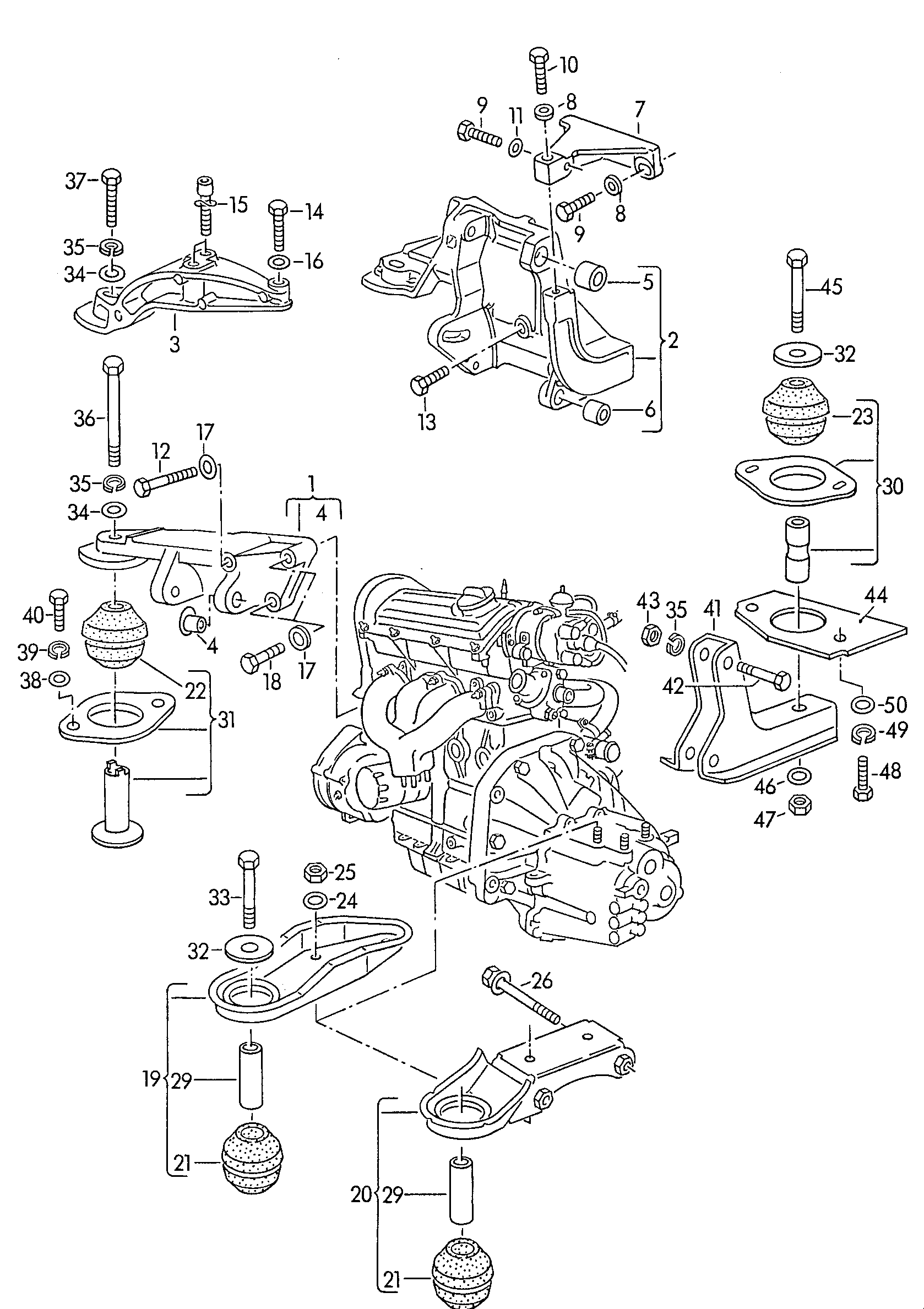 pieces de fixation p. moteur - Polo/Derby/Vento-IND(PO)  