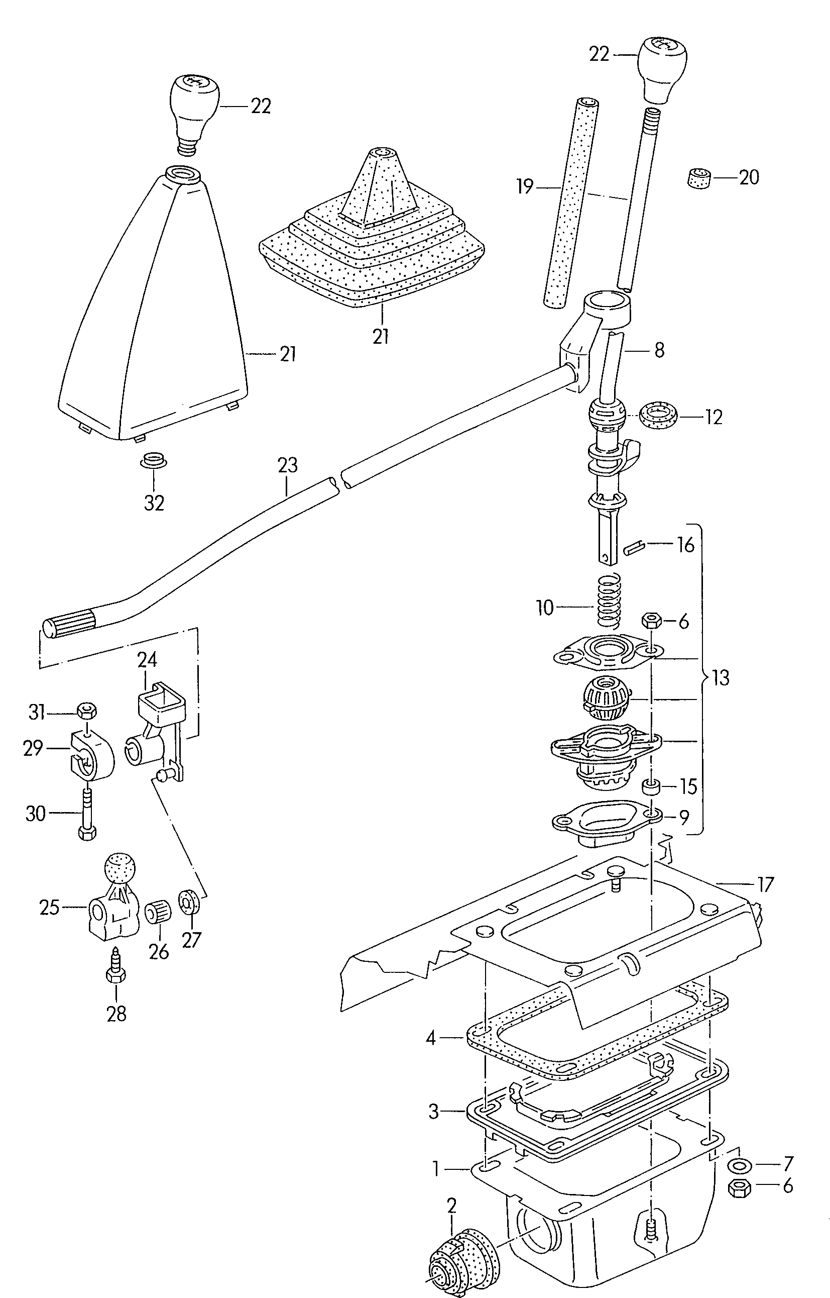 selector mechanism - Polo/Derby/Vento-IND(PO)  