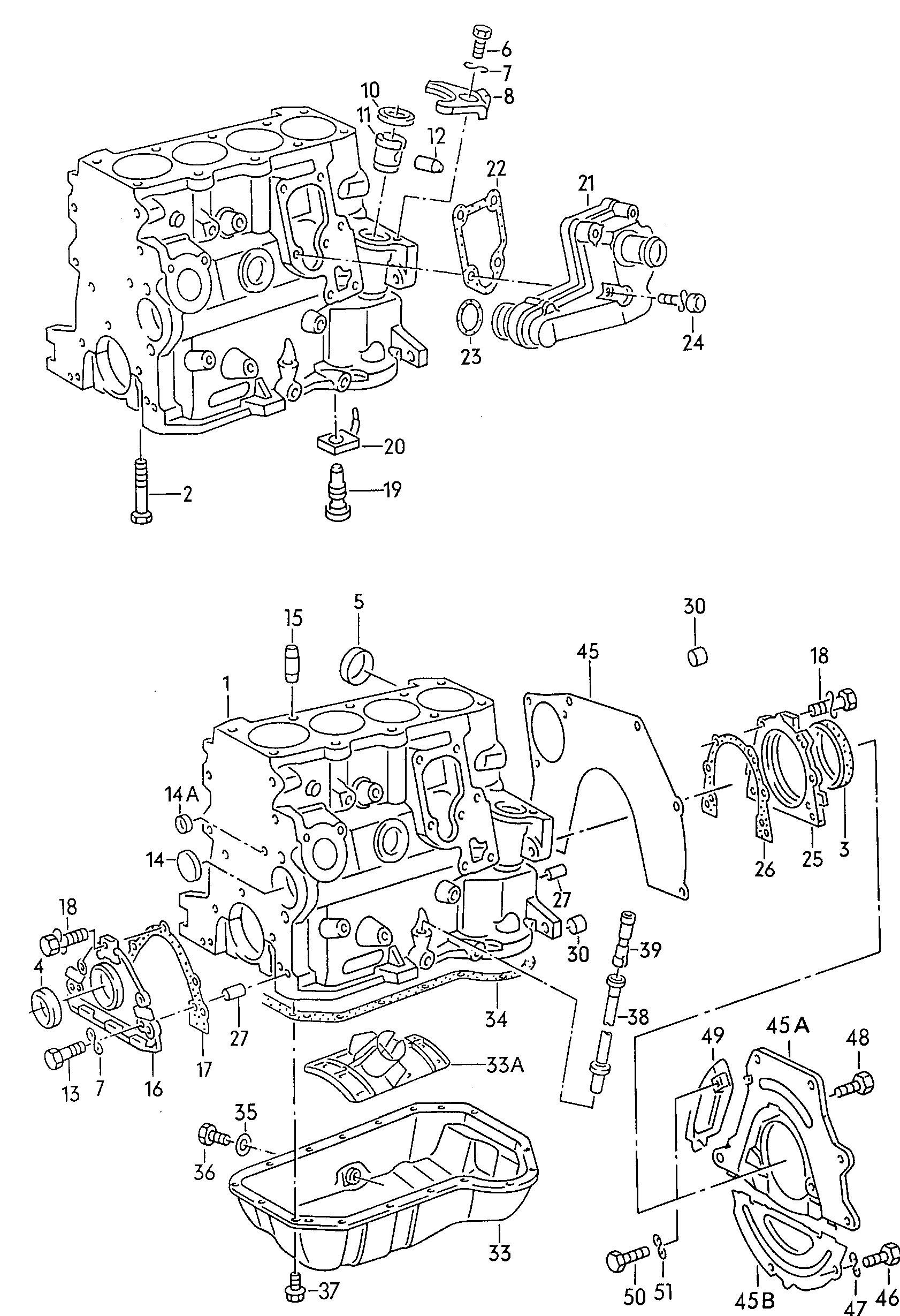 Zylinderblock mit Kolben; Oelwanne - Alhambra(AL)  