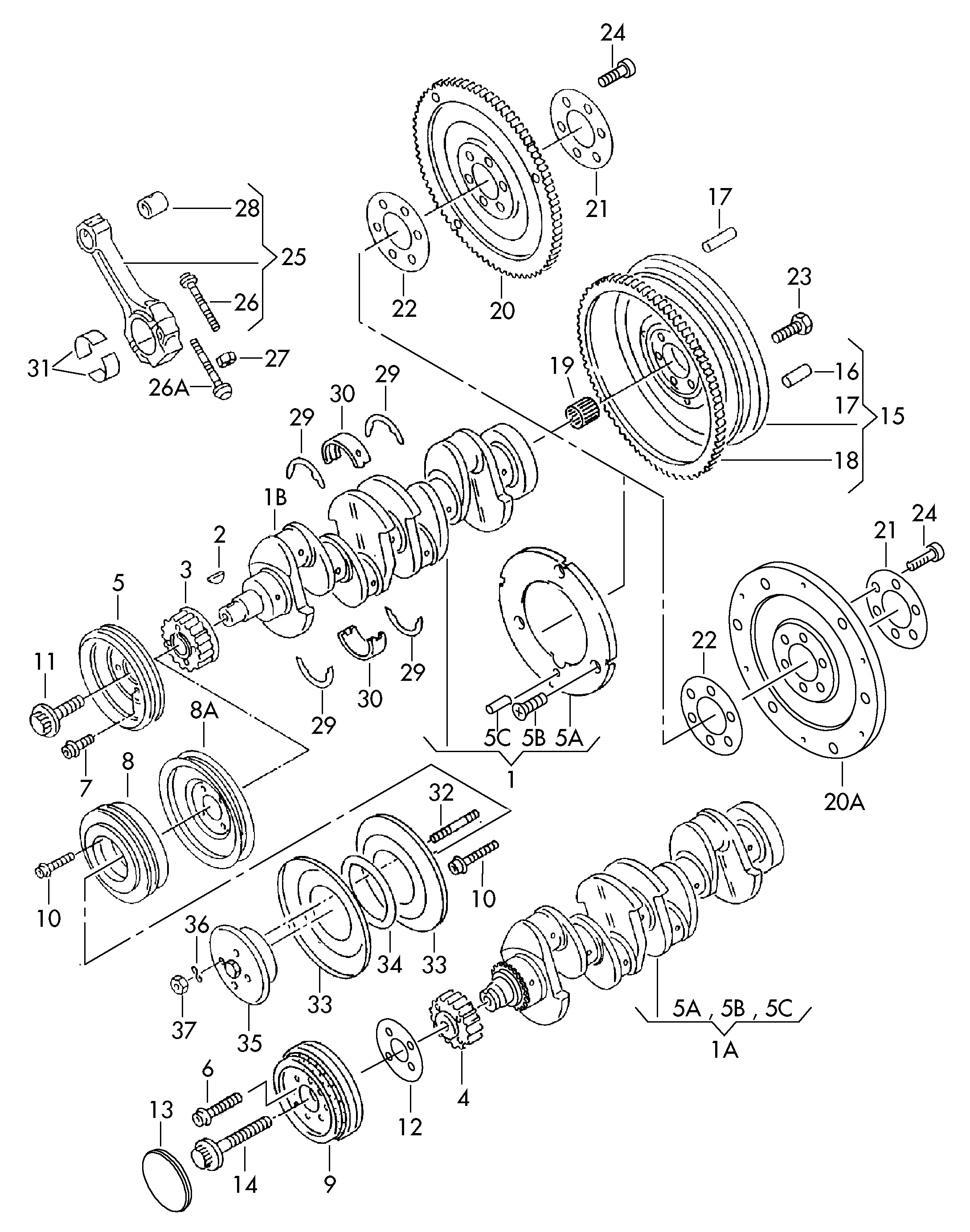 hridel klikovy; ojnice uplna; ulozeni - Alhambra(AL)  