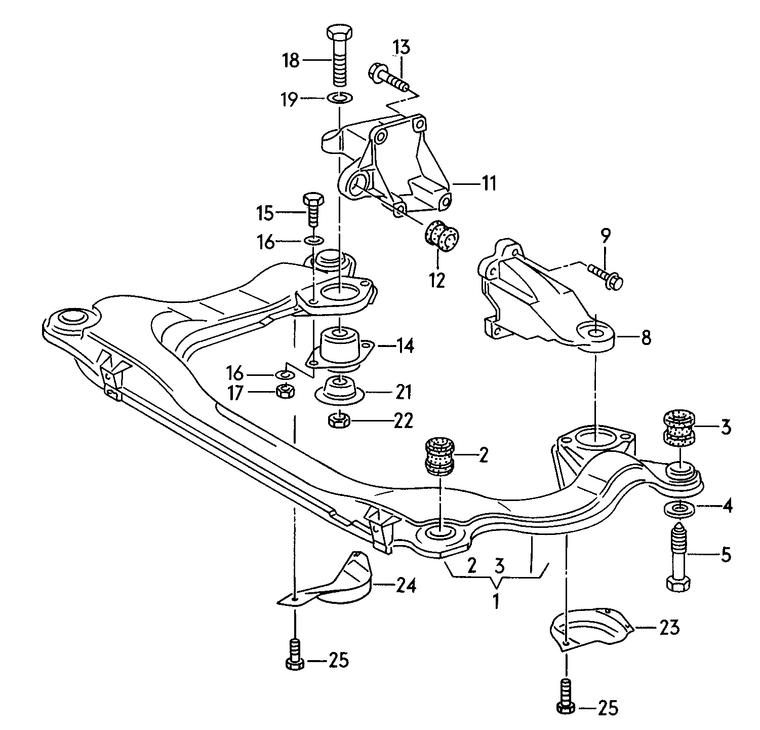 Befestigungsteile f. Getriebe - Audi 80/90/Avant quattro(A80Q)  