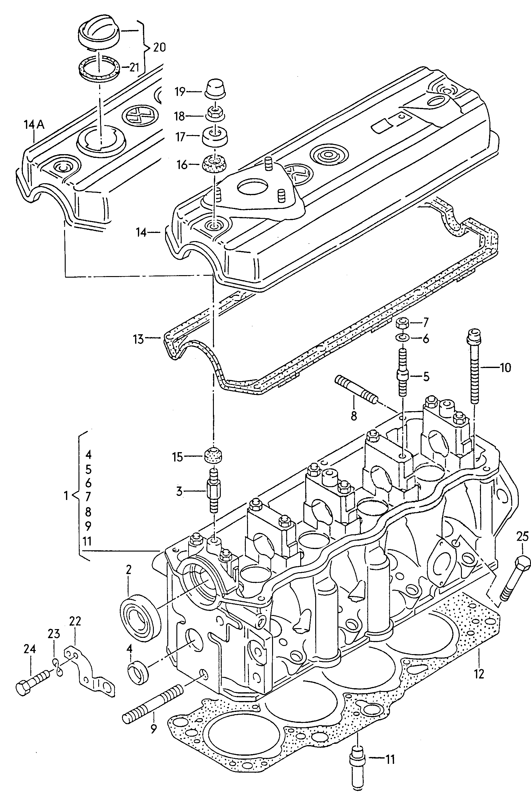 głowica cylindrów; pokrywa rozrzadu - Audi A4/Avant(A4)  