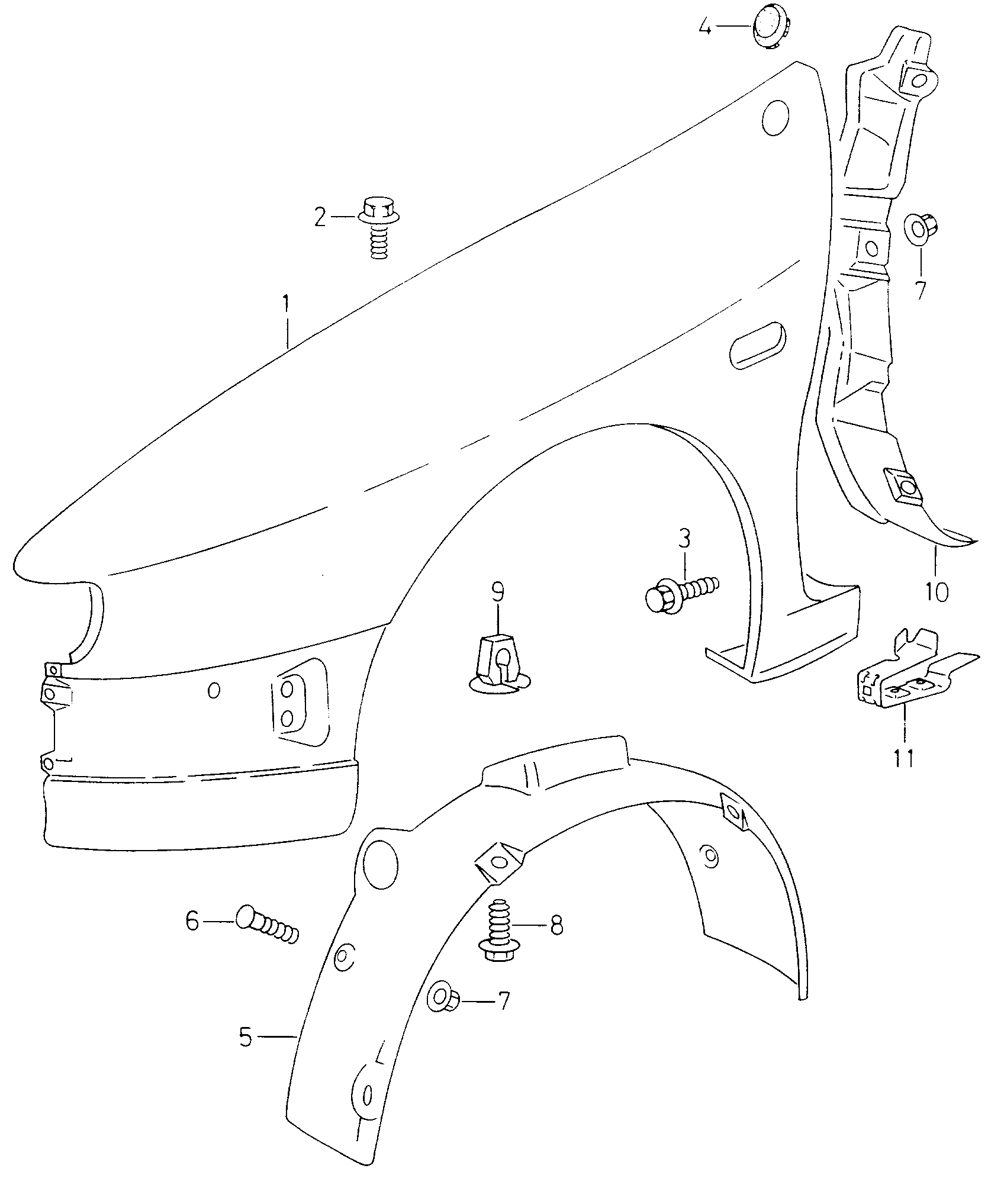 aile; coquille passage roue-plastiqu - Caddy(CA)  