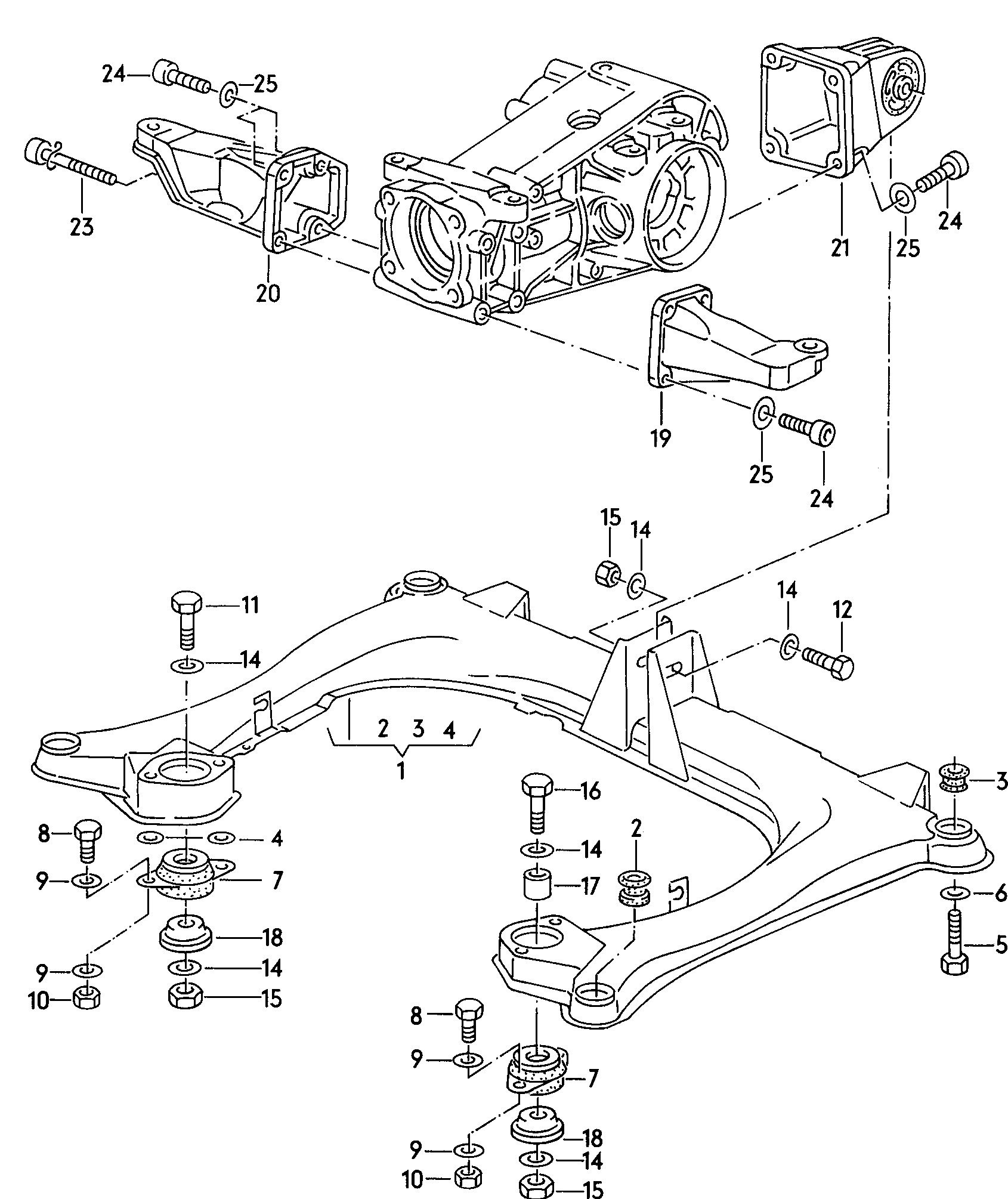 cadre auxiliaire - Audi 80/90/Avant quattro(A80Q)  