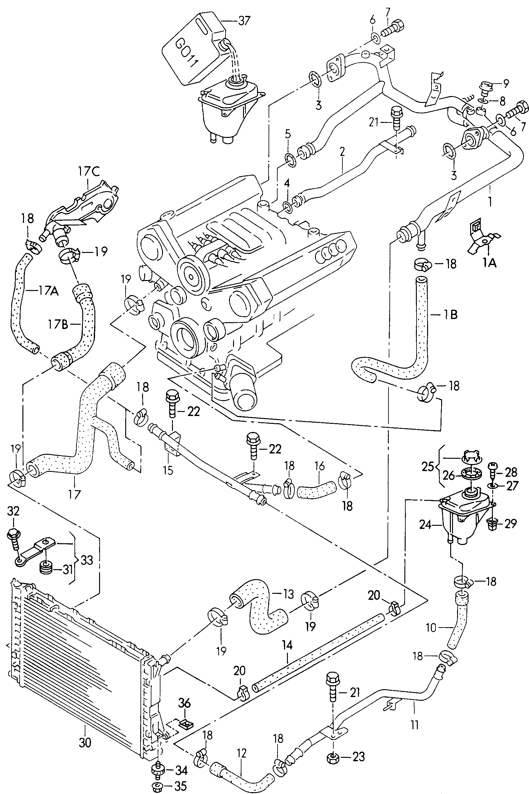 coolant cooling system - Audi Coupe(ACO)  