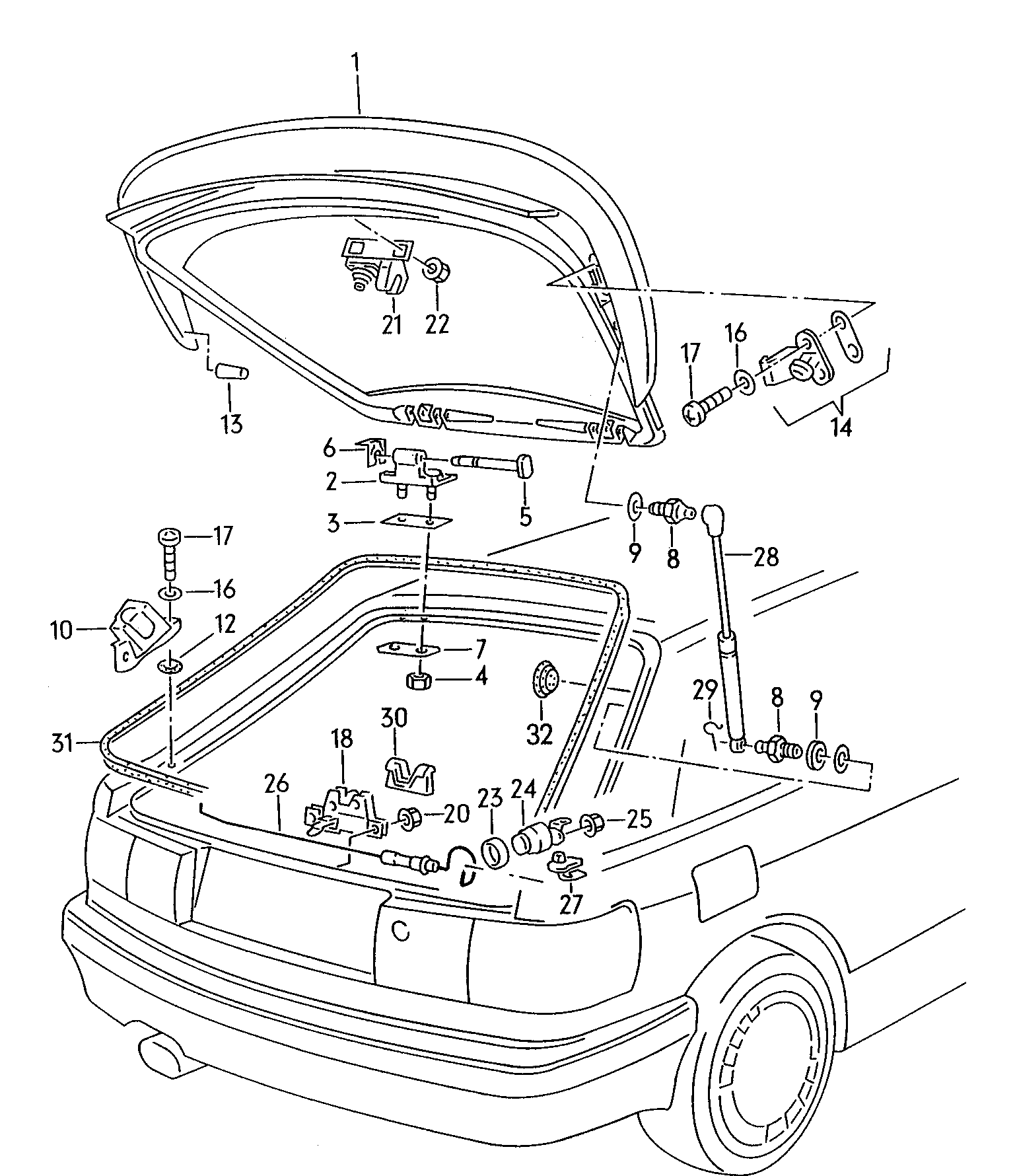 rear lid - Audi Coupe quattro(COUQ)  