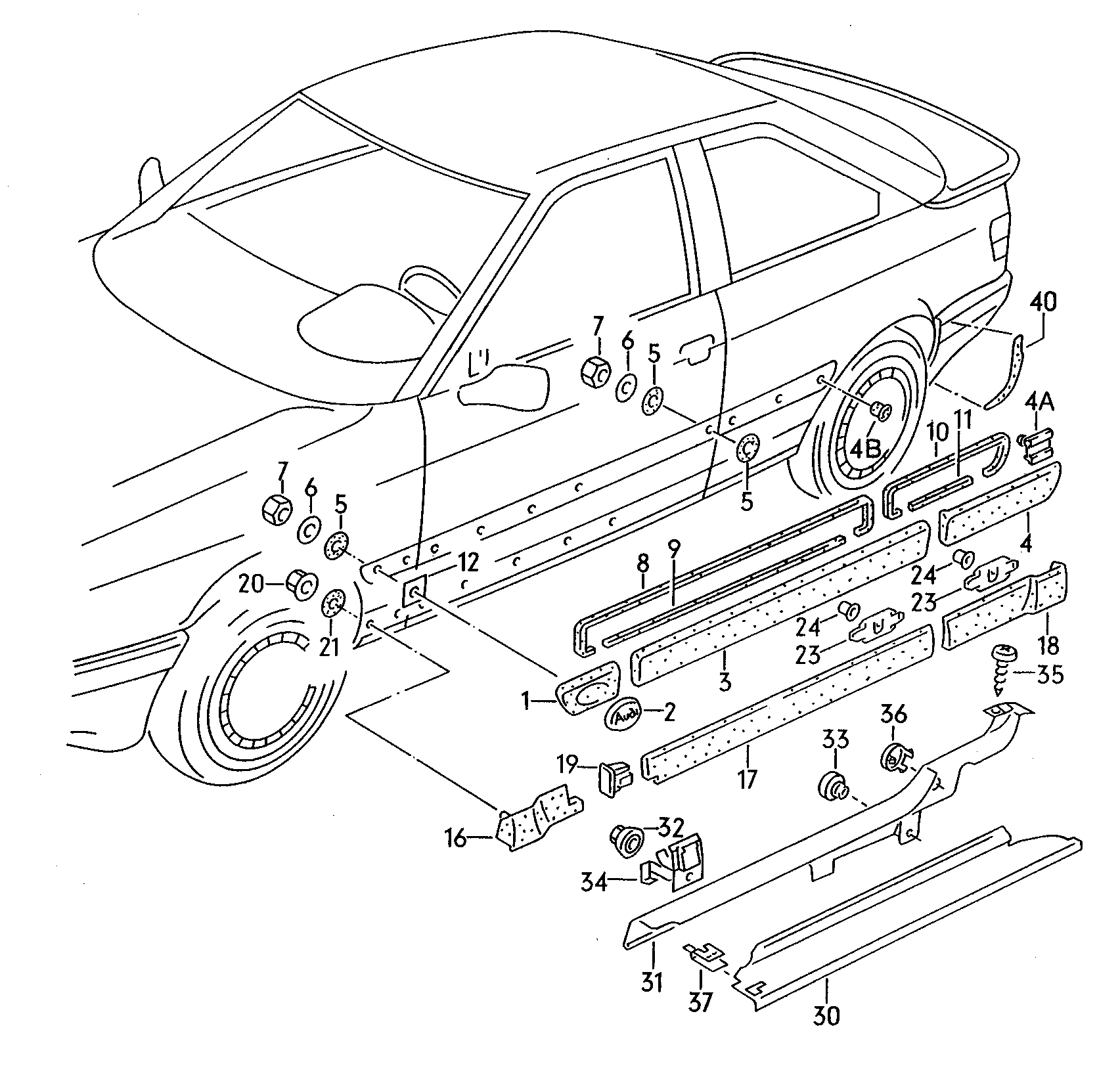 Einstiegsleiste - Audi Cabriolet(ACA)  