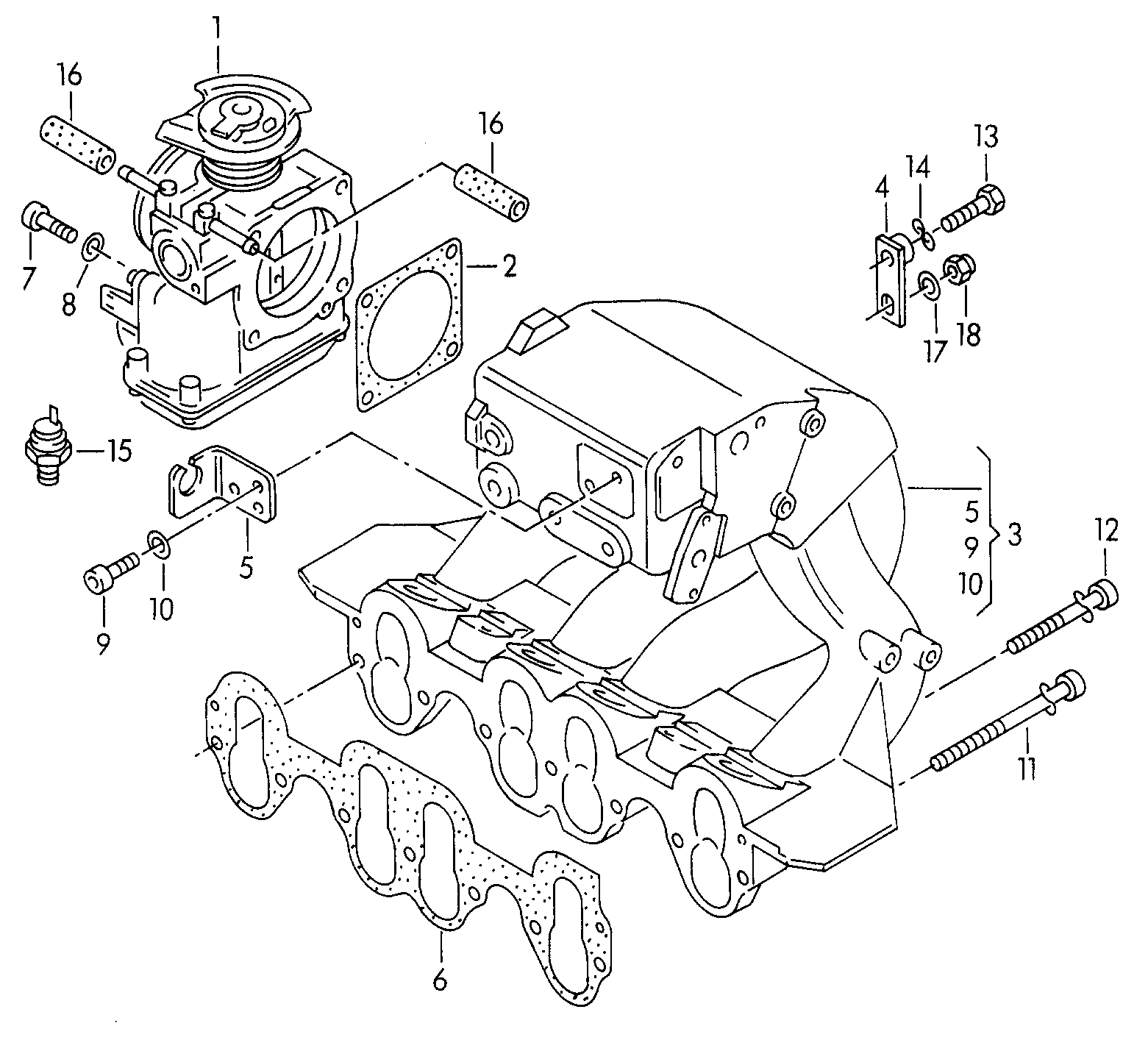 intake system; throttle valve control element - Golf Cabriolet(GOC)  