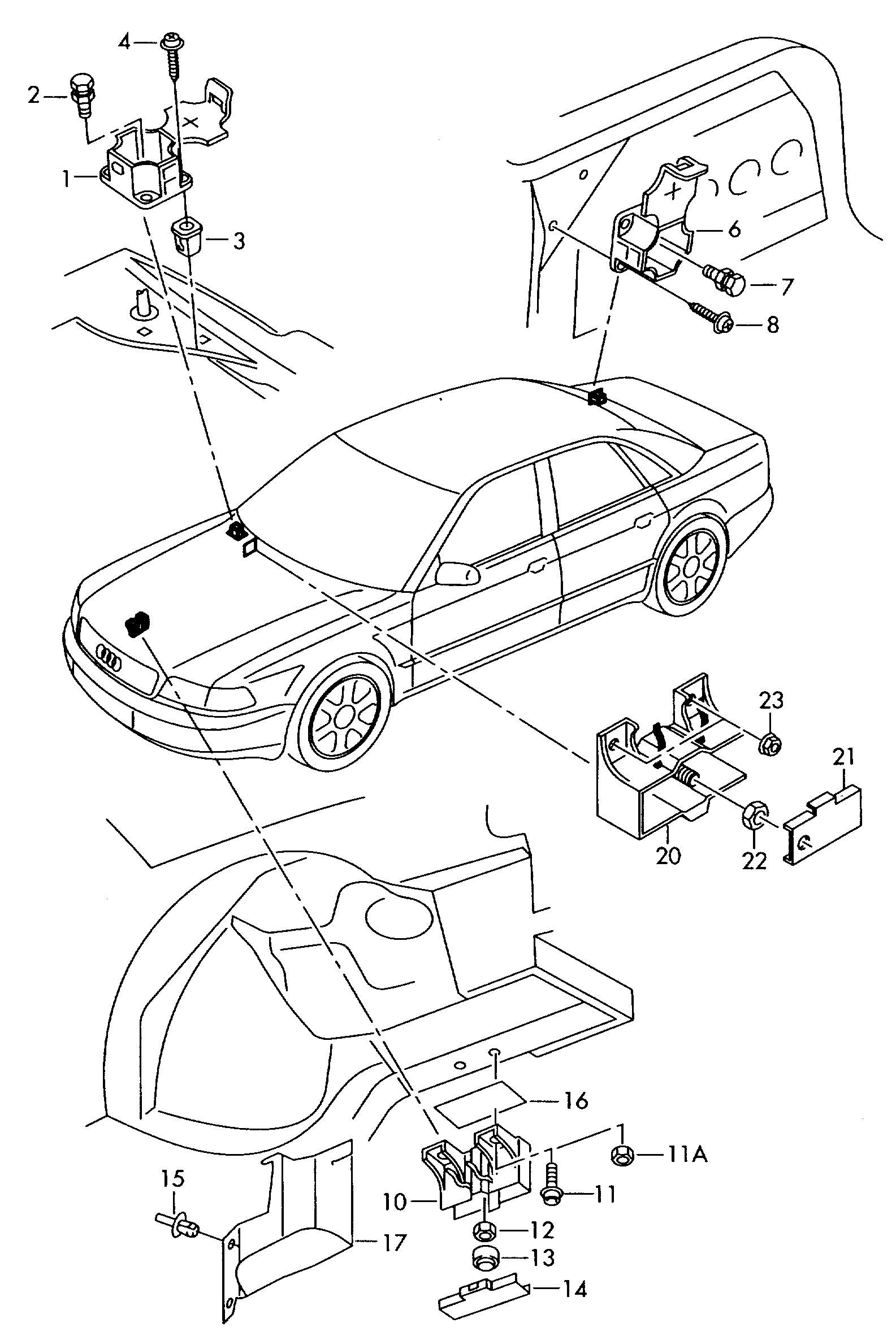 verdeelkast; raadpleeg reparatiehandleiding - Audi A8/S8 quattro(A8Q)  