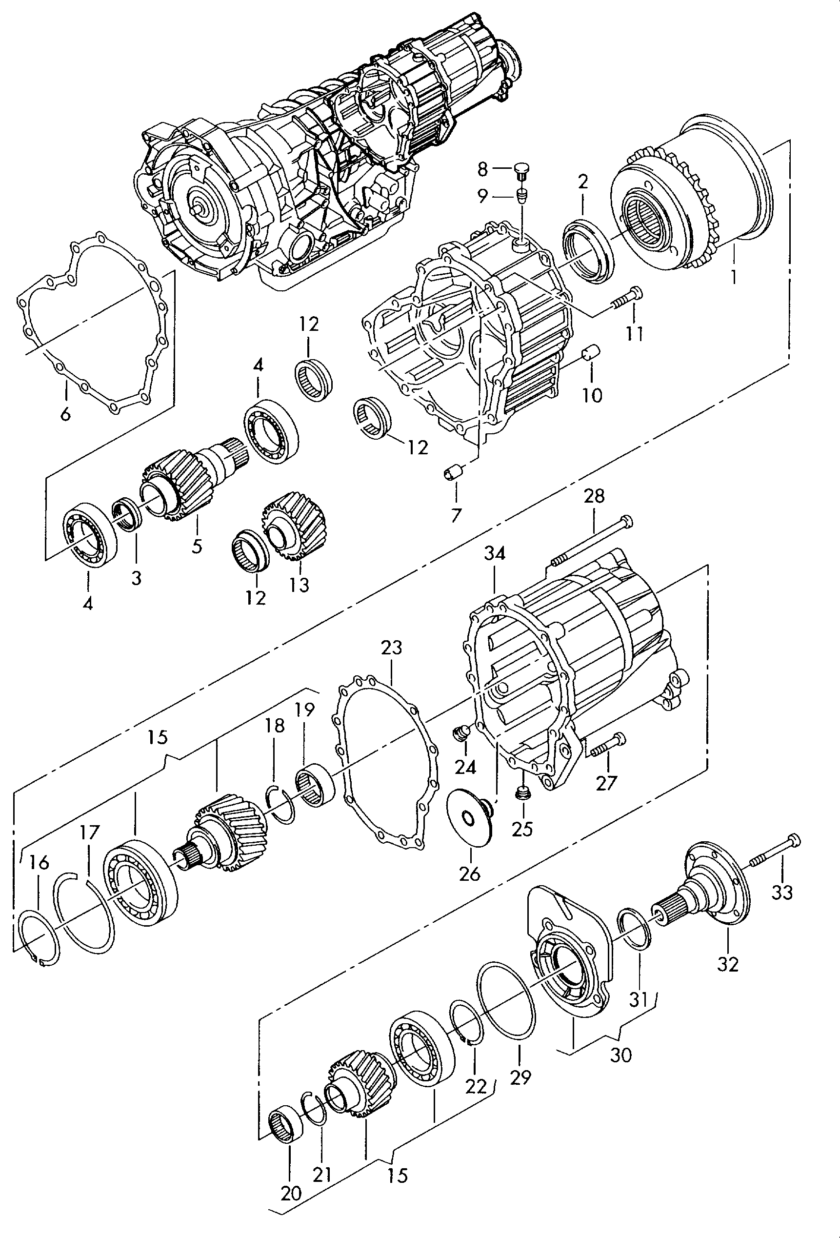センターデファレンシャル
セルフロック式; 5速オートマチックGEARBOX用 - Audi A6/S6/Avant quattro(A6Q)  