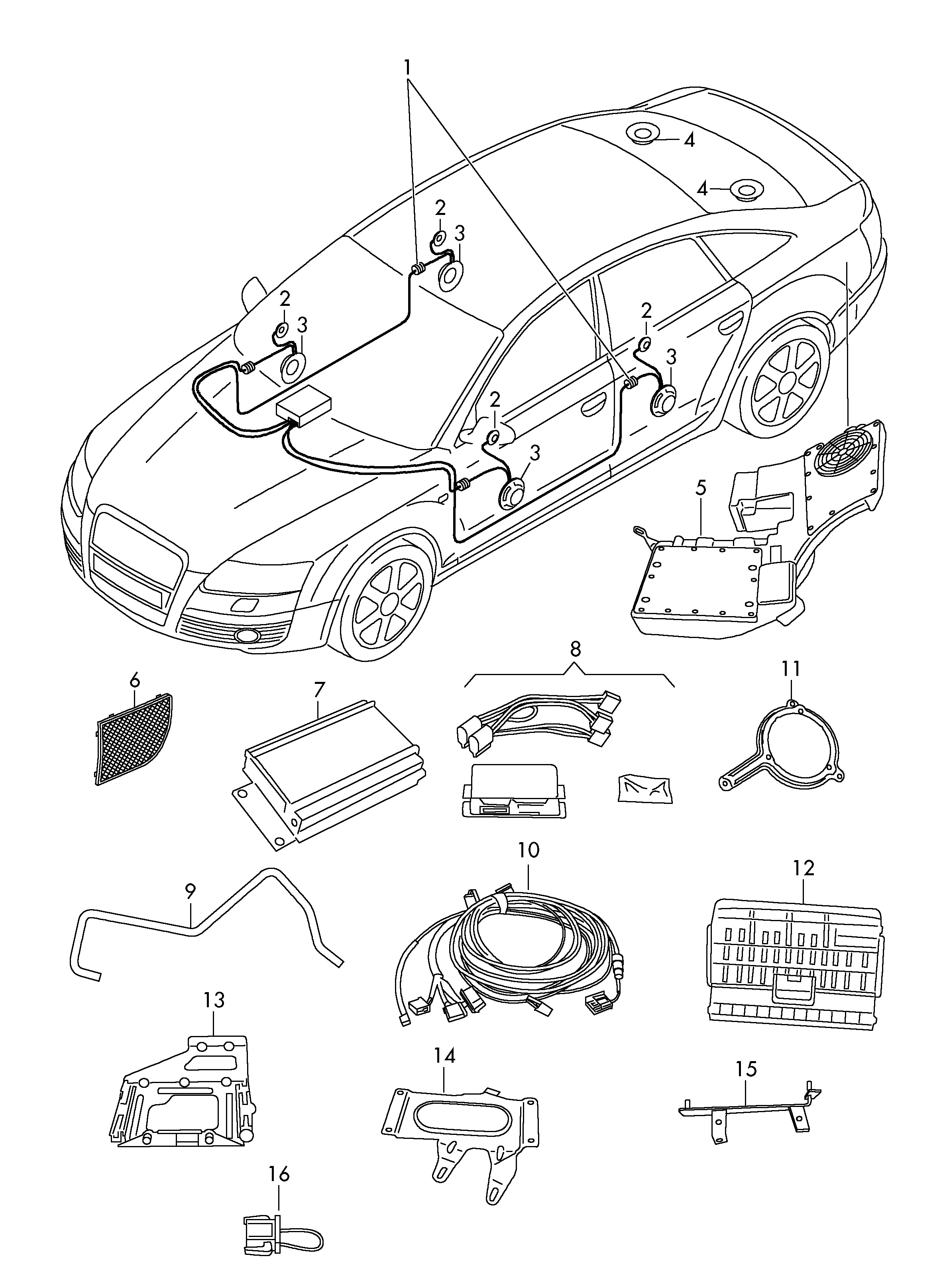 accessori originali; amplificatore; ; nessuna funz... - Audi A4/Avant(A4)  