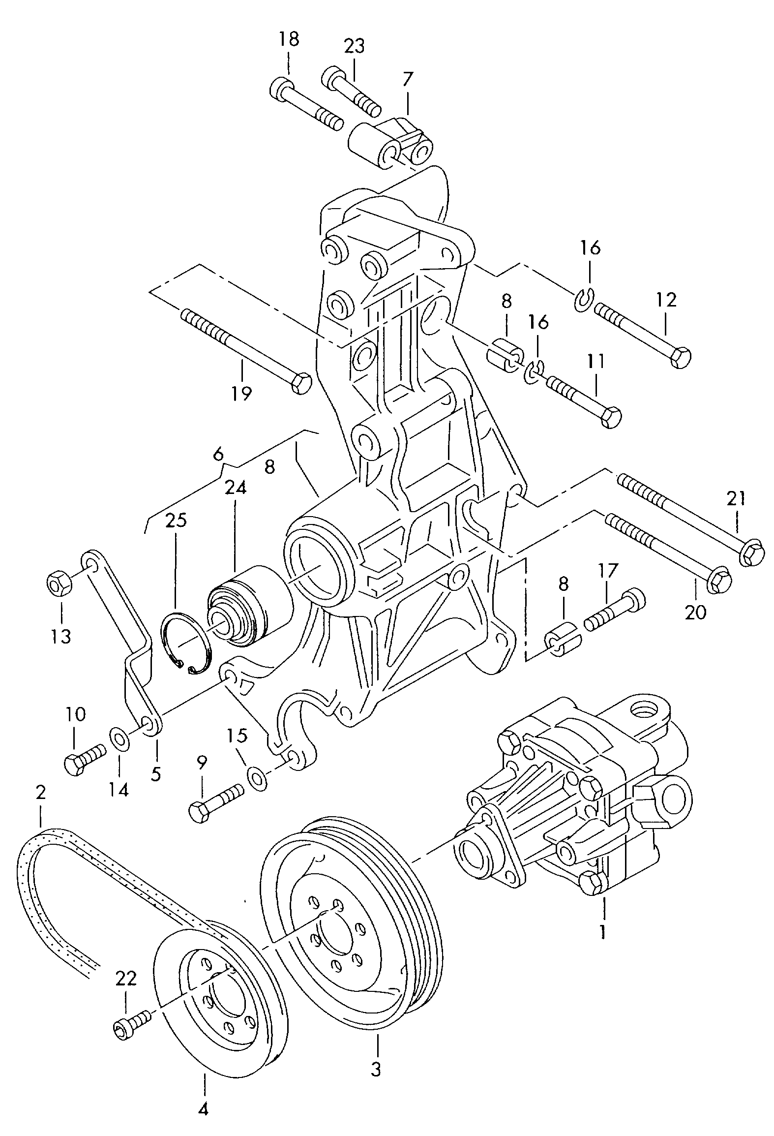 Kanatlı pompa; Hidrolik direksiyon için - Audi A4/Avant(A4)  