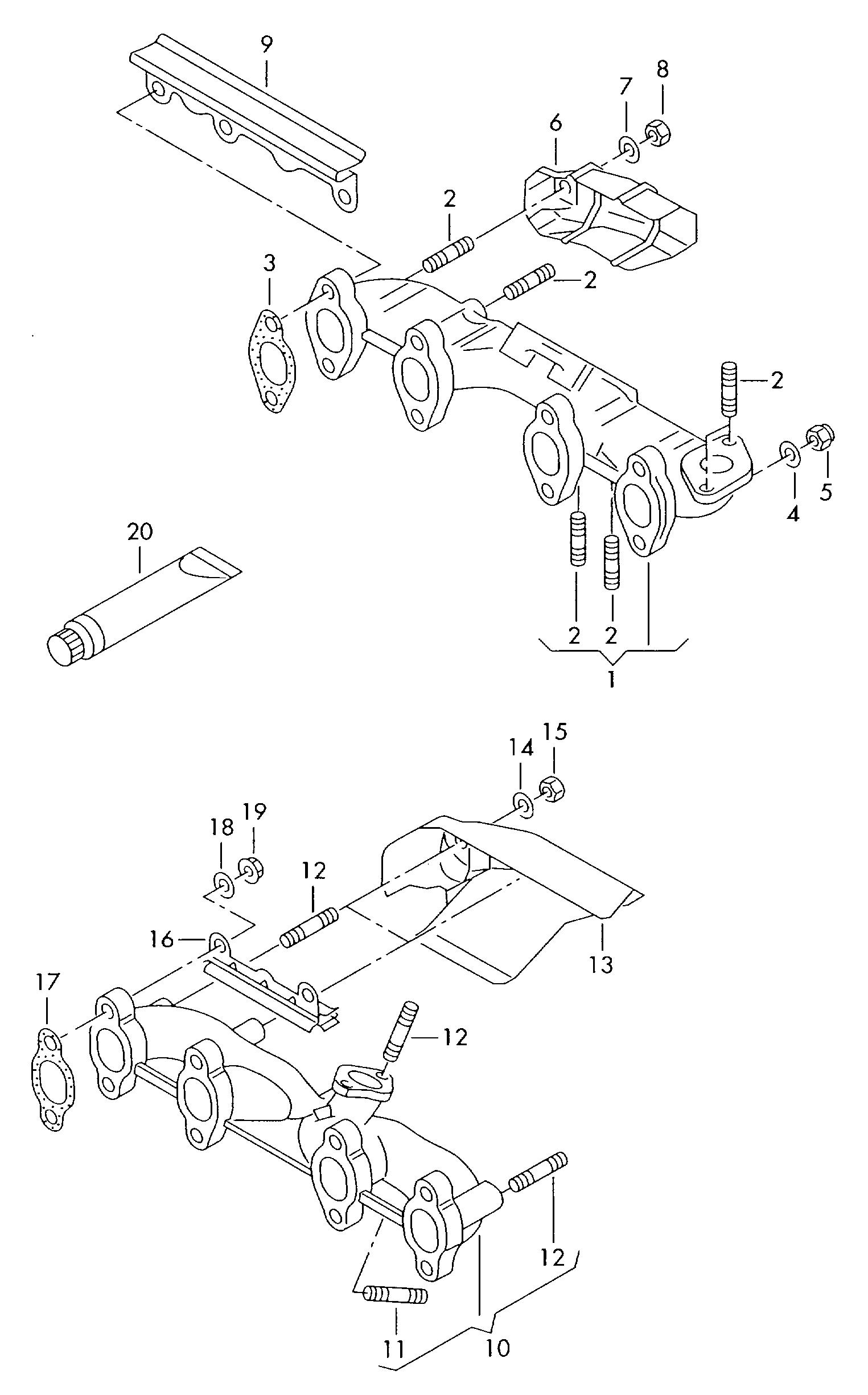 exhaust manifolds - Audi A4/Avant(A4)  