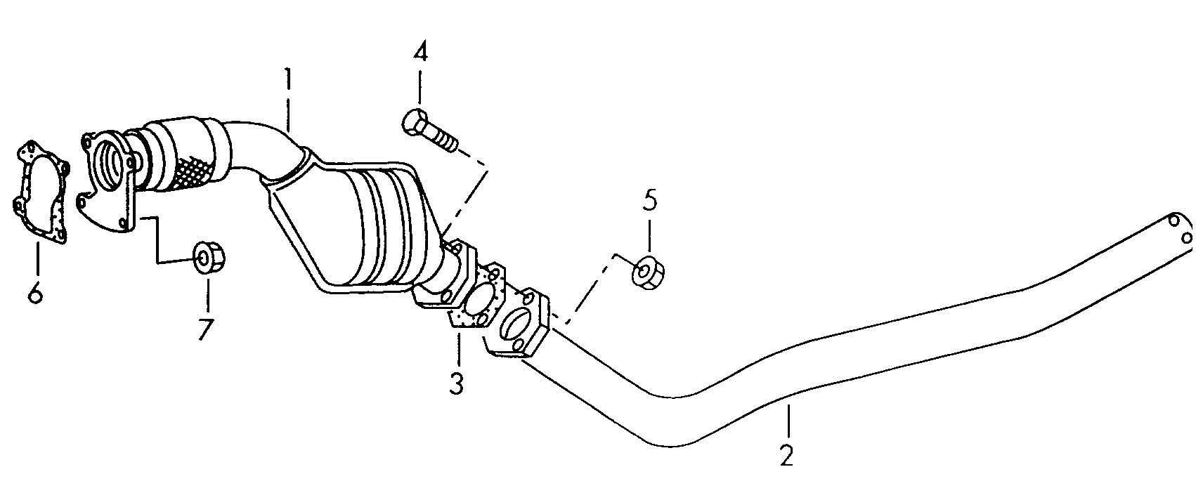 tubo di scarico con catalizz.; tubo intermedio - Passat/4Motion/Santana(PA)  