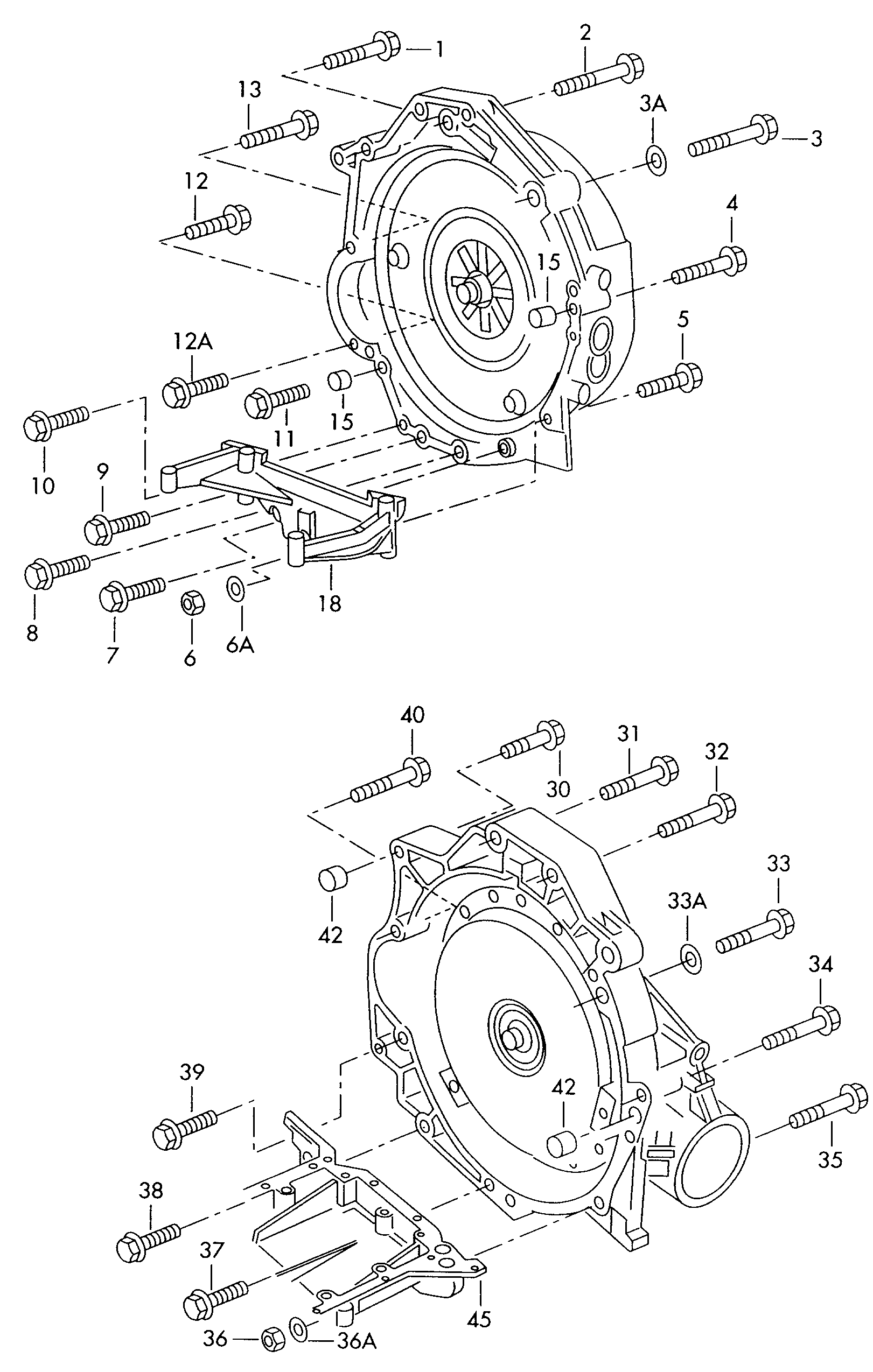 pieces de fixation p. moteur
et bv; p. bv automat... - Audi A4/Avant(A4)  
