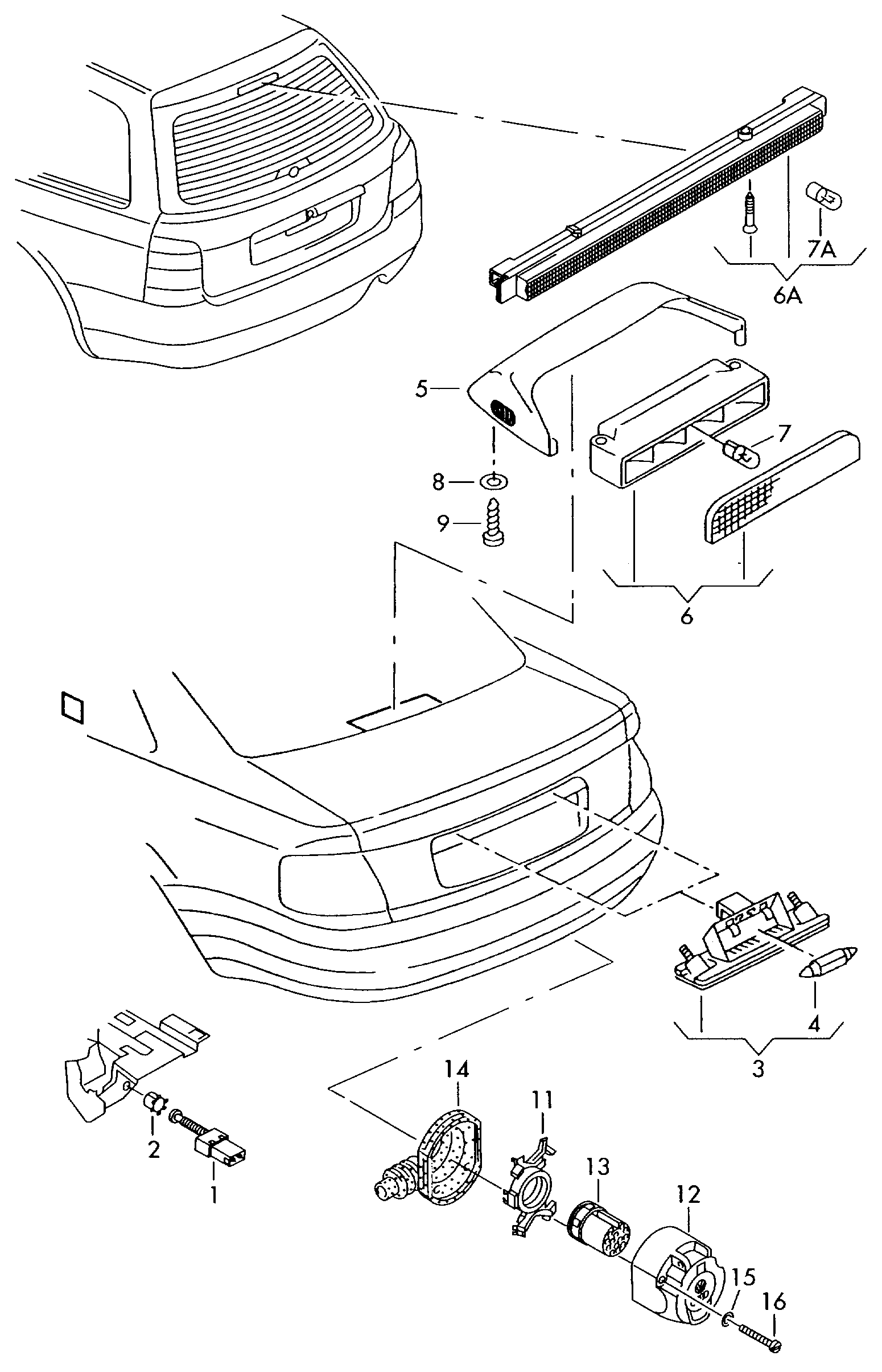 stopcontact; voor trekhaak - Audi A4/Avant(A4)  