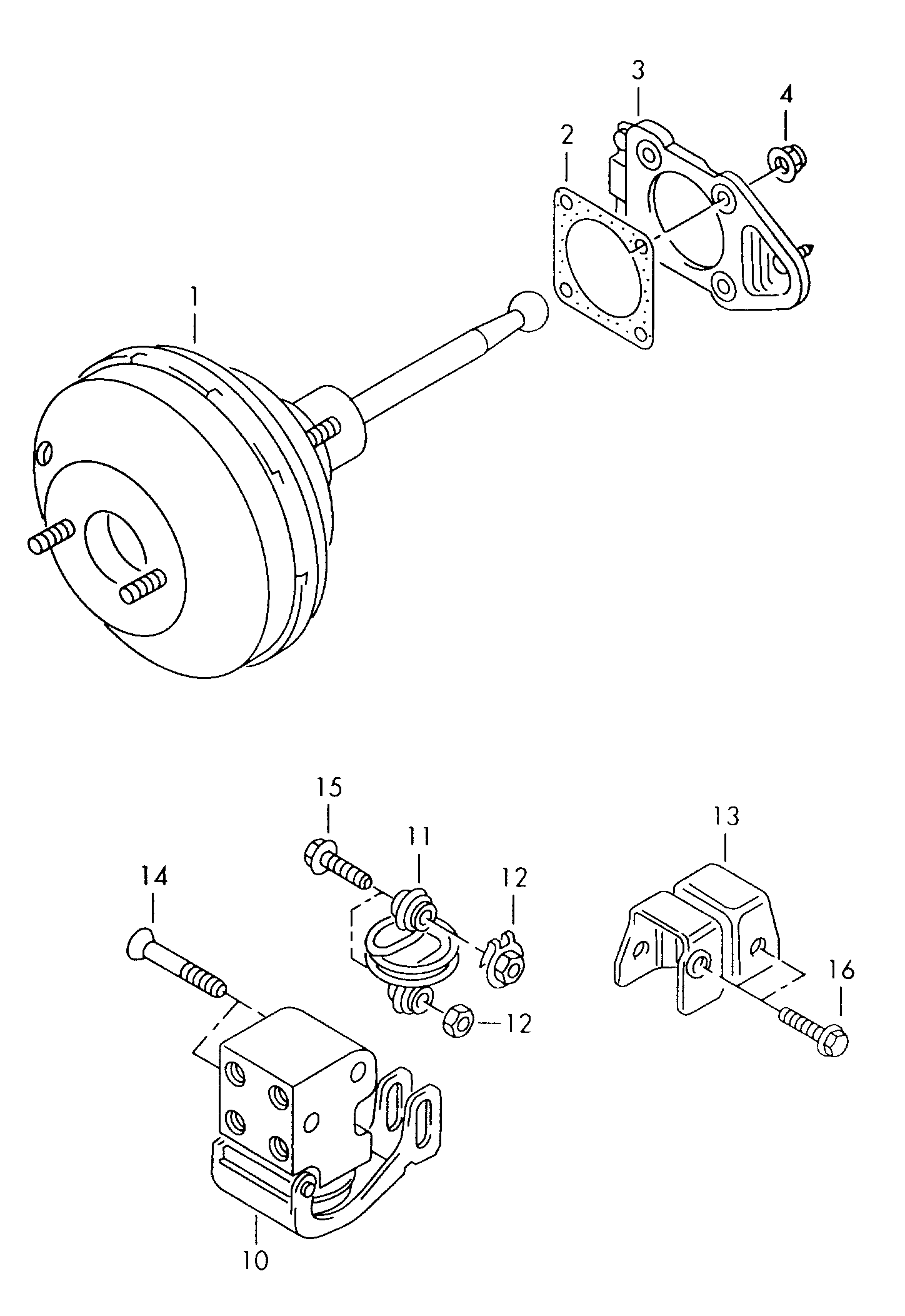 brake servo; brake force regulator - Lupo / Lupo 3L TDI(LU)  