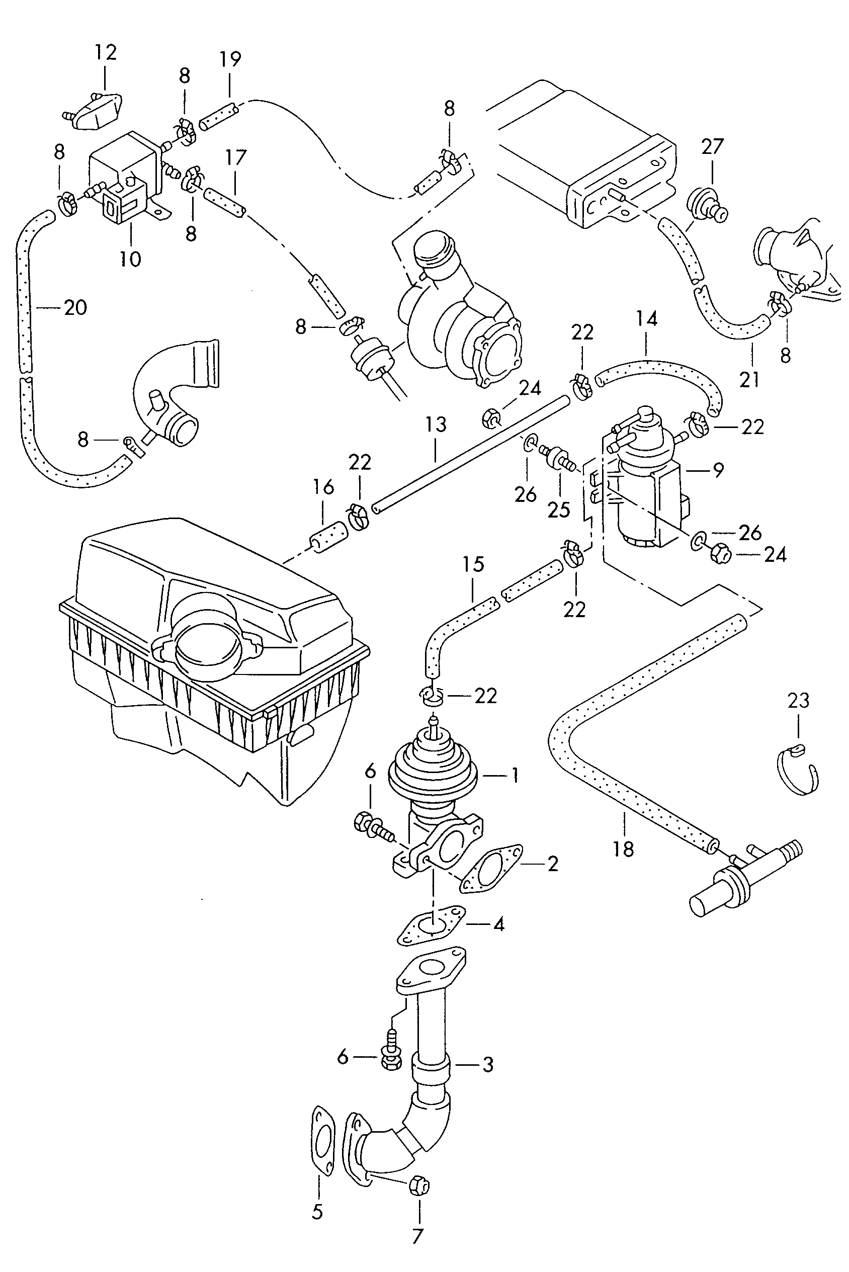 Вакуумная система; Рециркуляция ОГ - Alhambra(AL)  